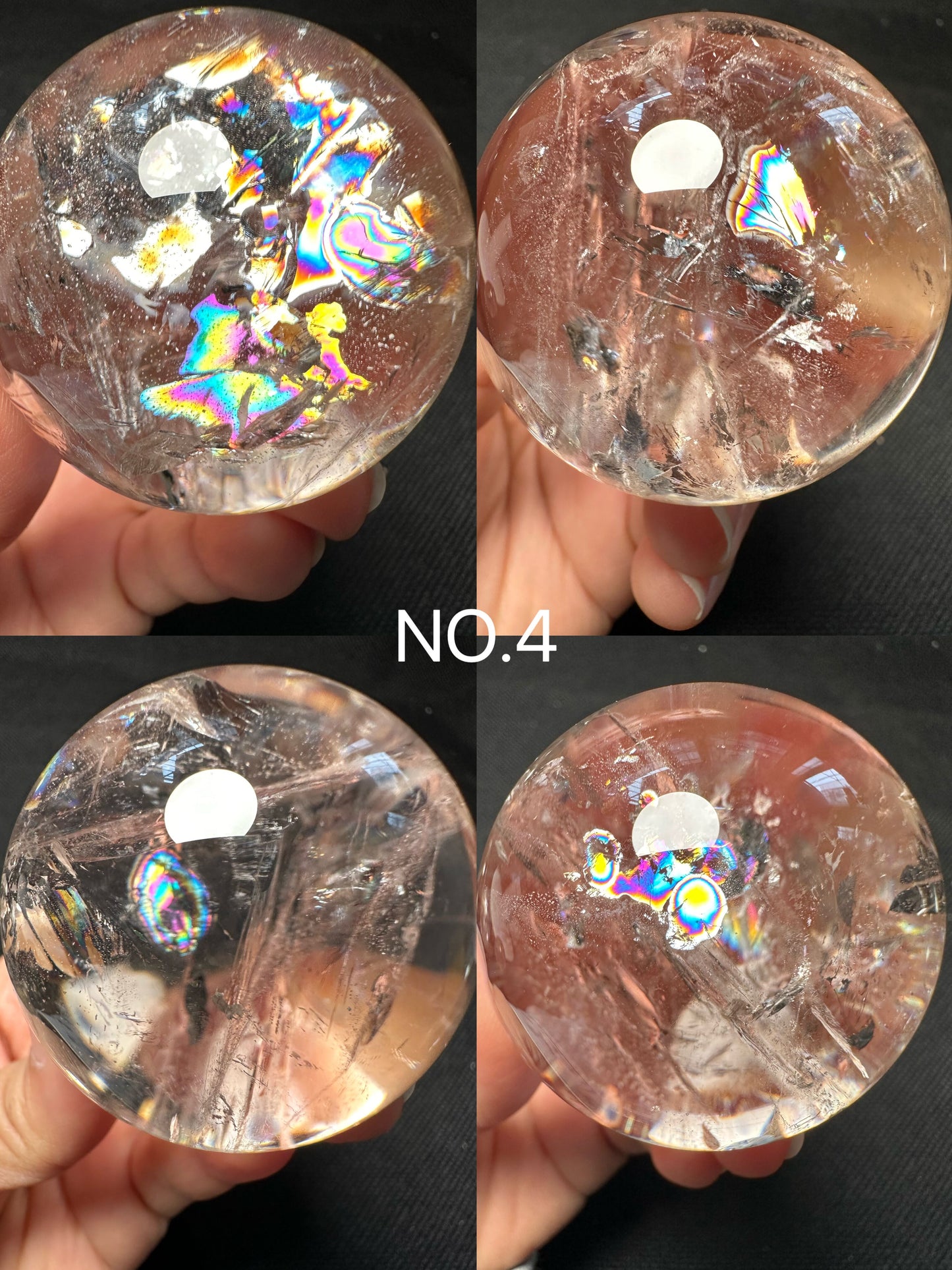 Clear Rainbow Quartz Crystal Sphere