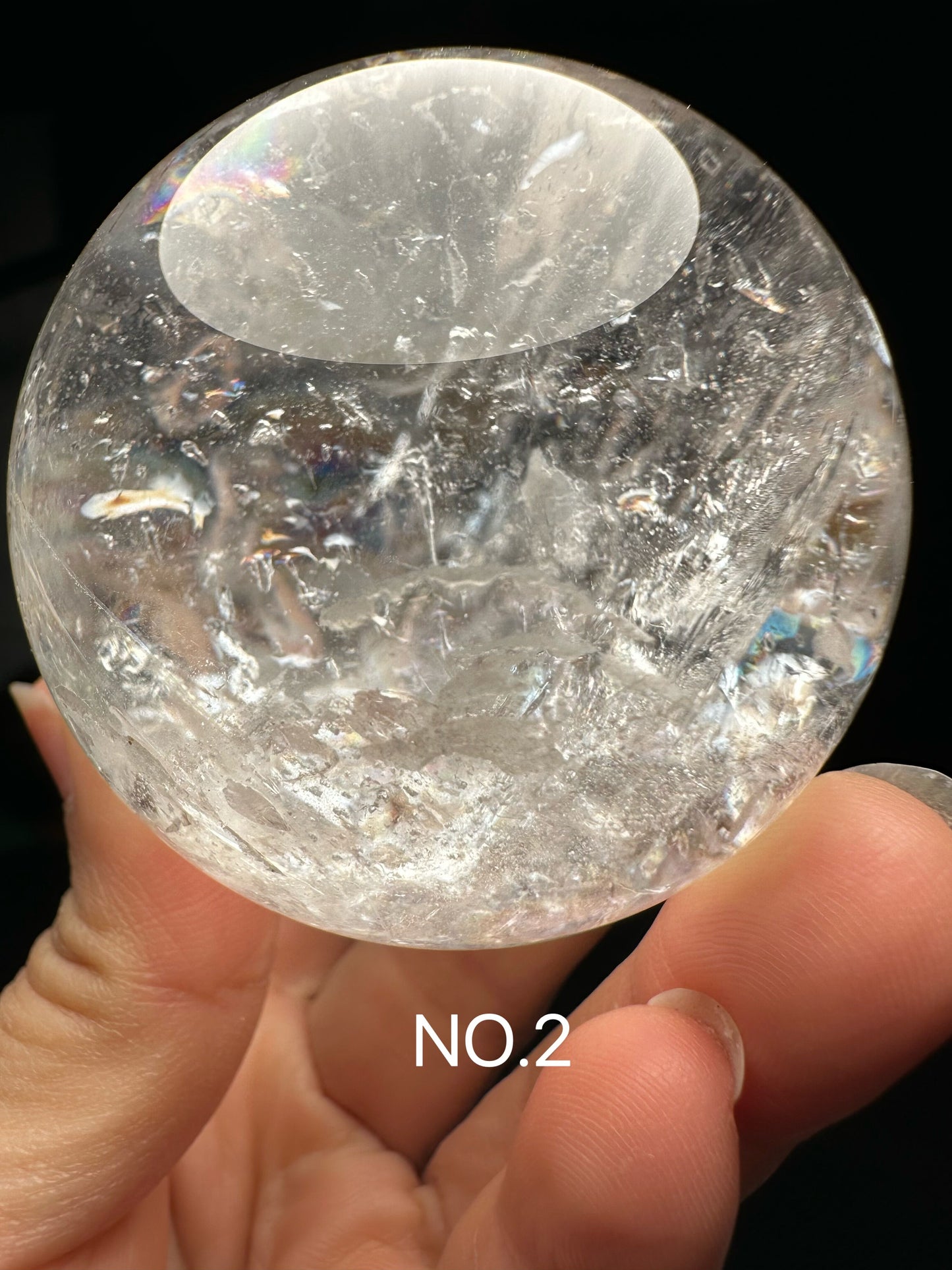 Clear Rainbow Quartz Crystal Sphere