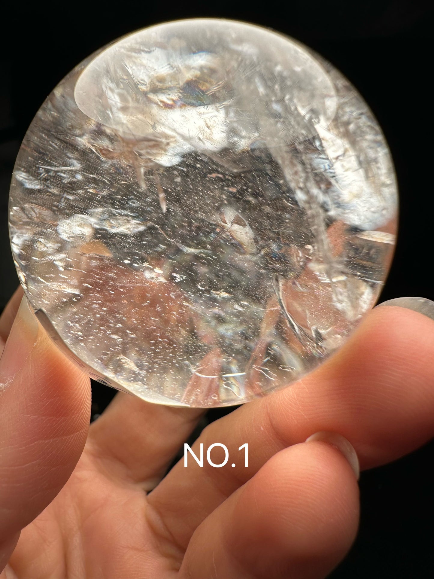 Clear Rainbow Quartz Crystal Sphere