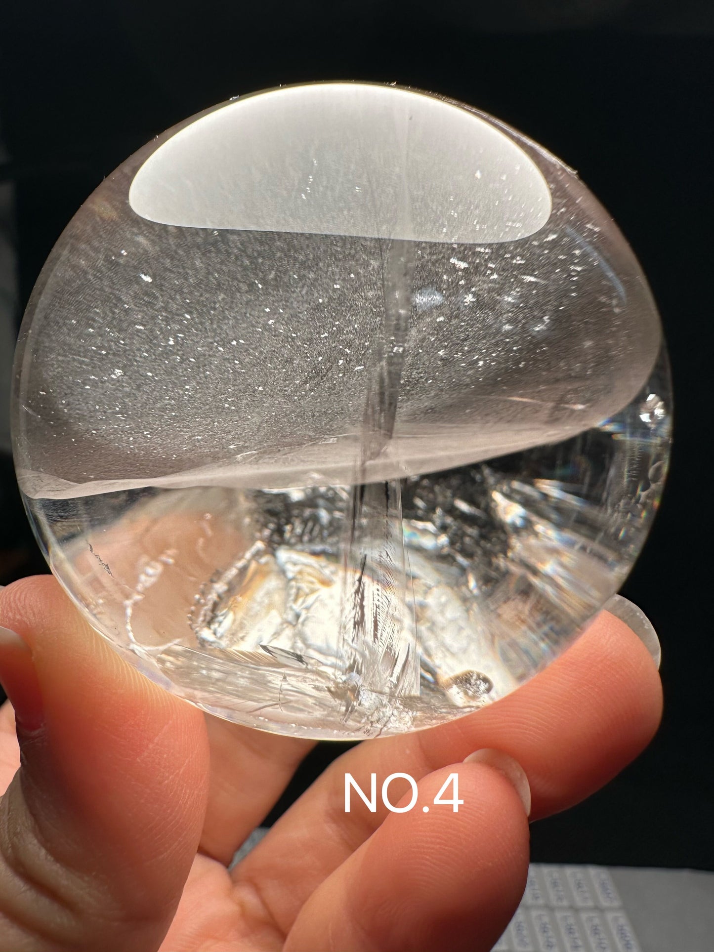 Clear Rainbow Quartz Crystal Sphere