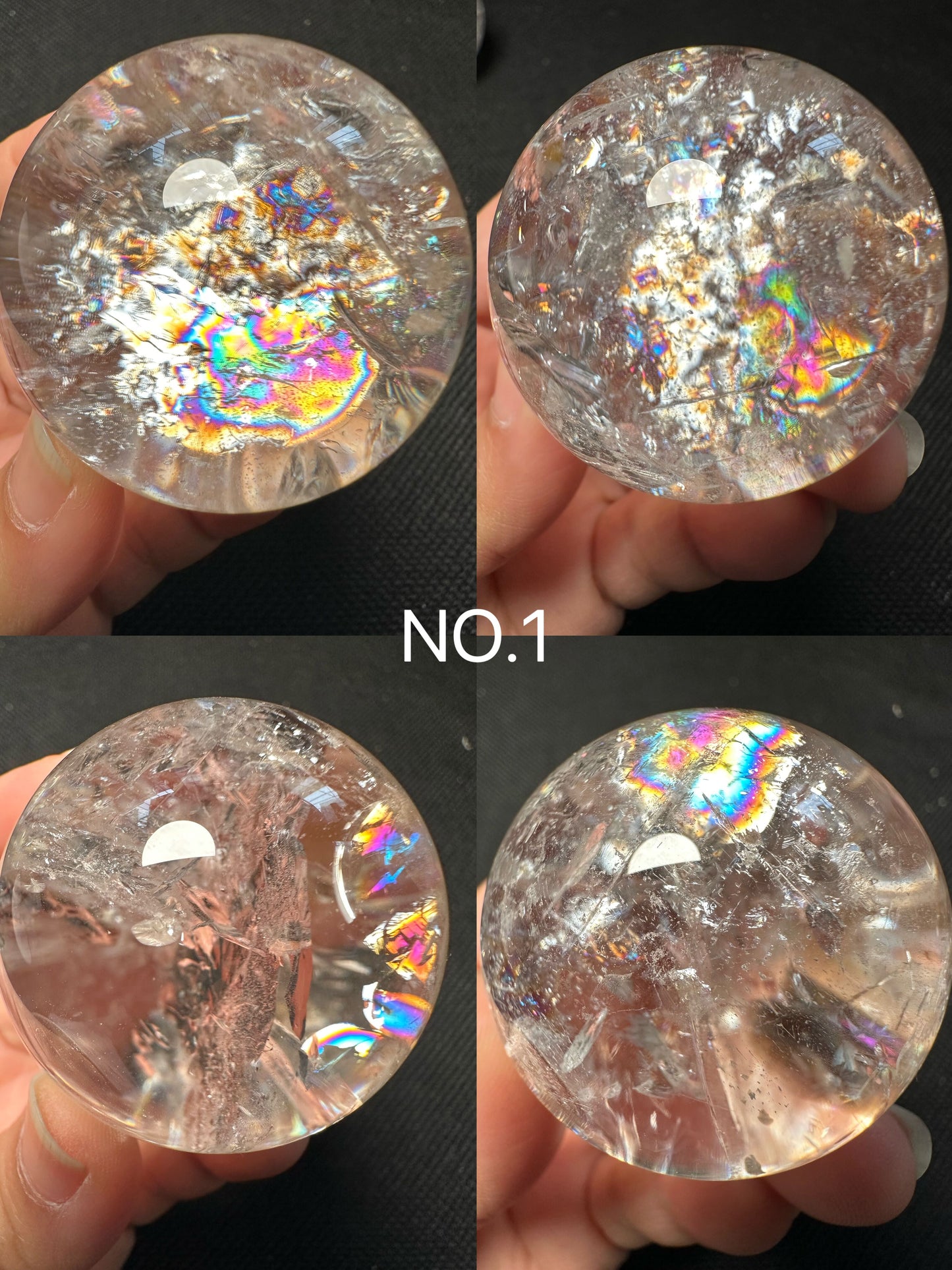 Clear Rainbow Quartz Crystal Sphere