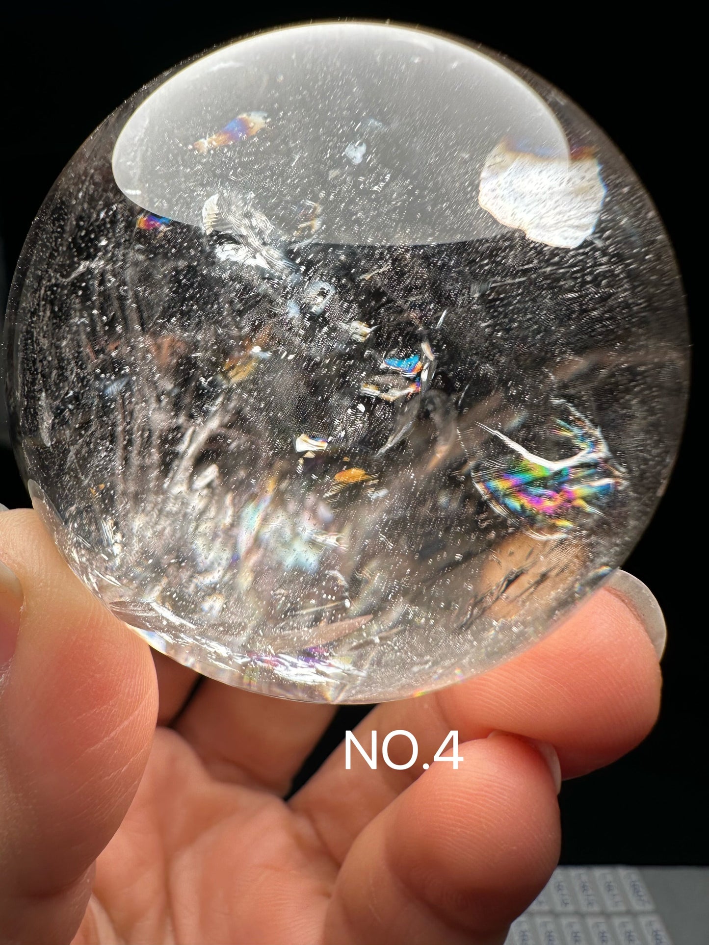 Clear Rainbow Quartz Crystal Sphere