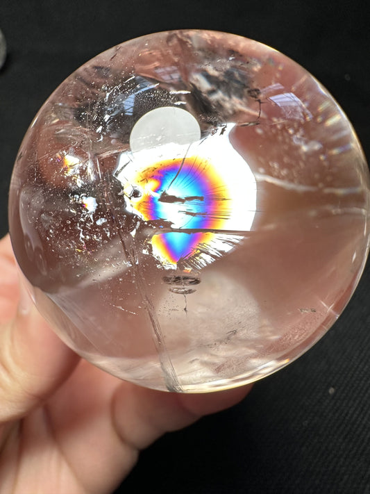 Clear Rainbow Quartz Crystal Sphere