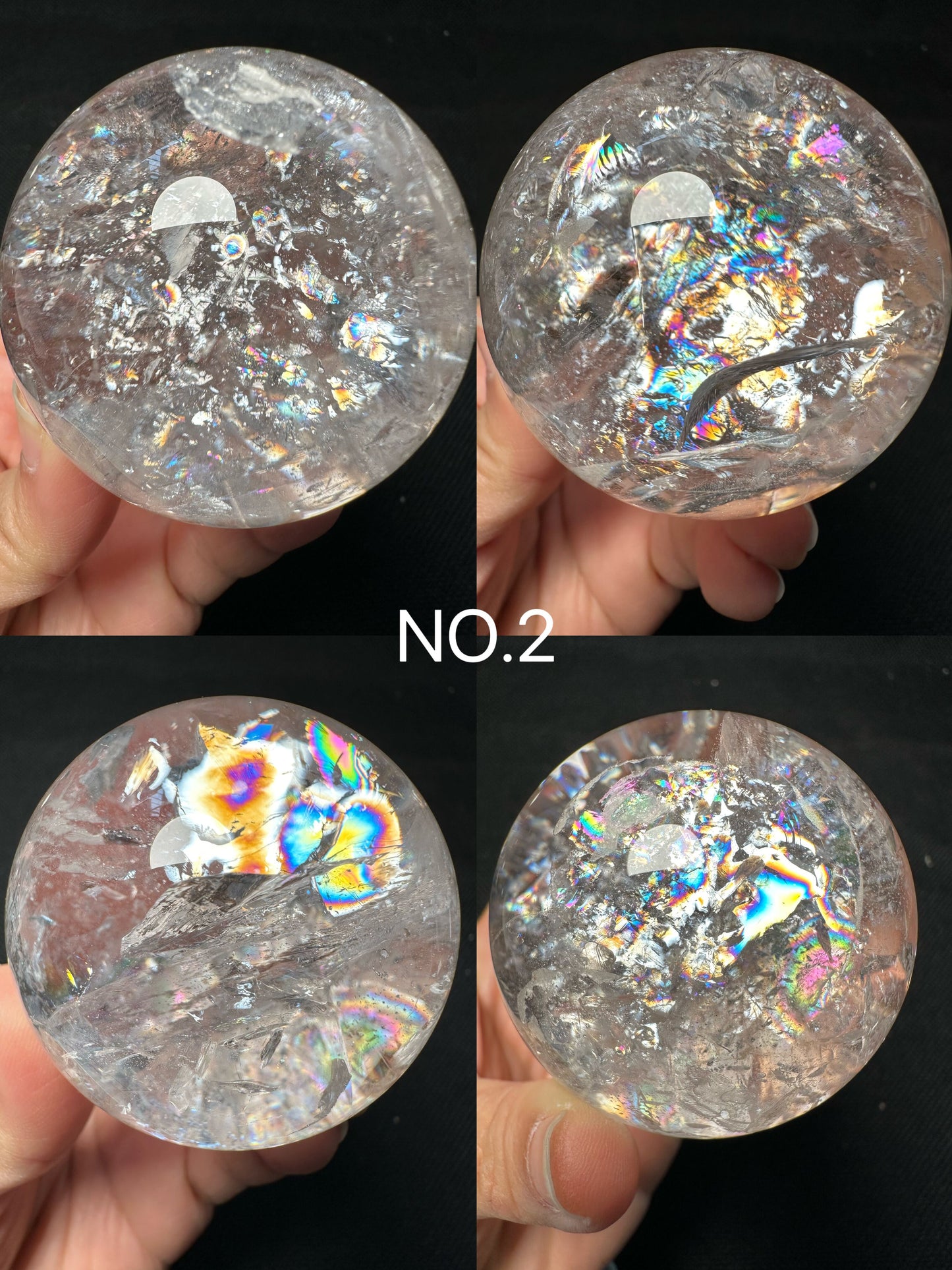 Clear Rainbow Quartz Crystal Sphere