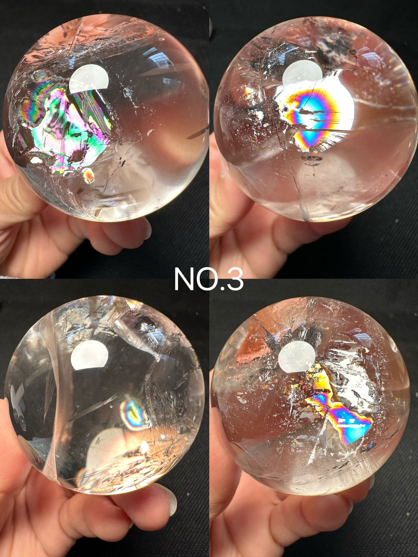 Clear Rainbow Quartz Crystal Sphere