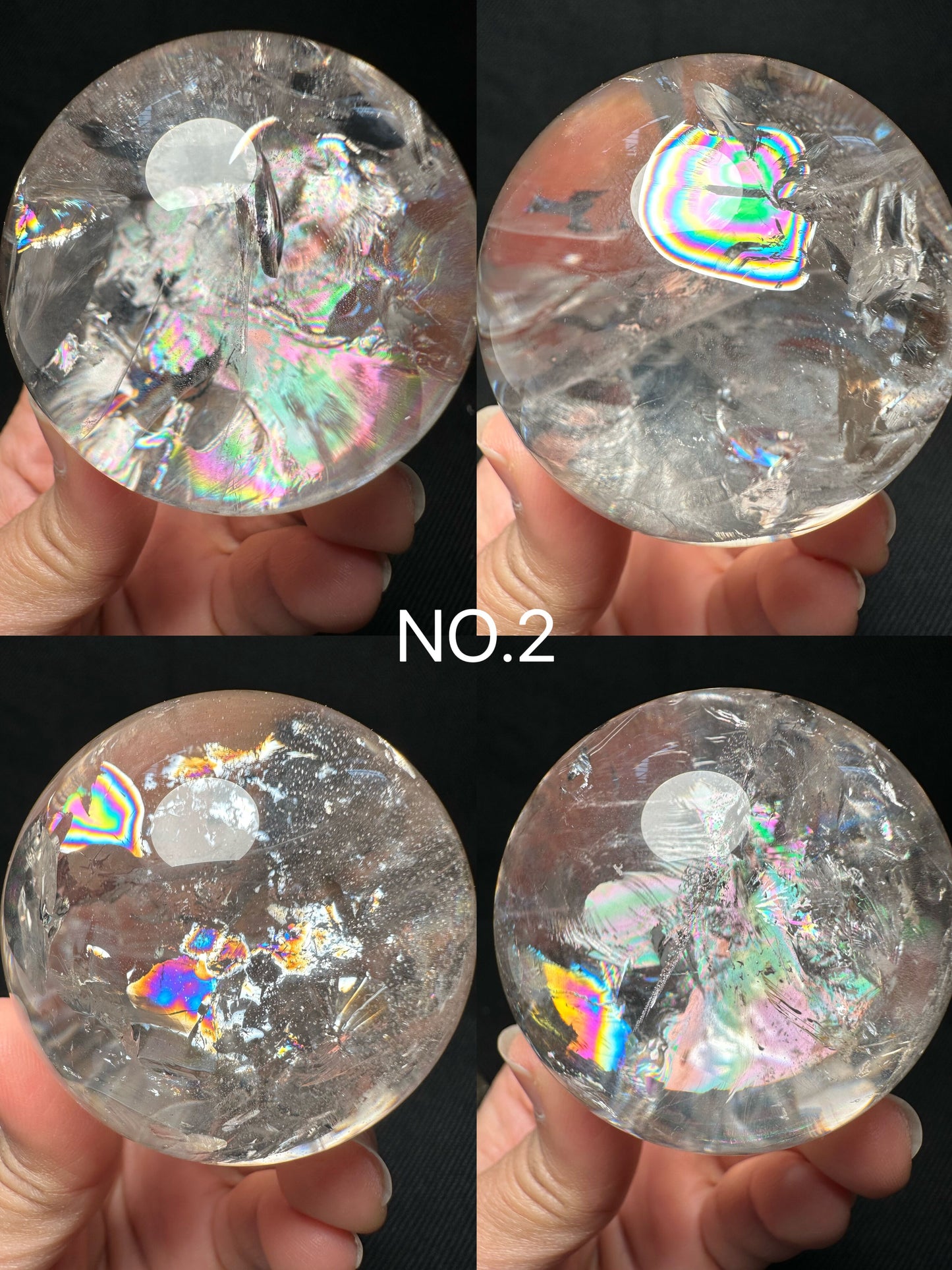 Clear Rainbow Quartz Crystal Sphere