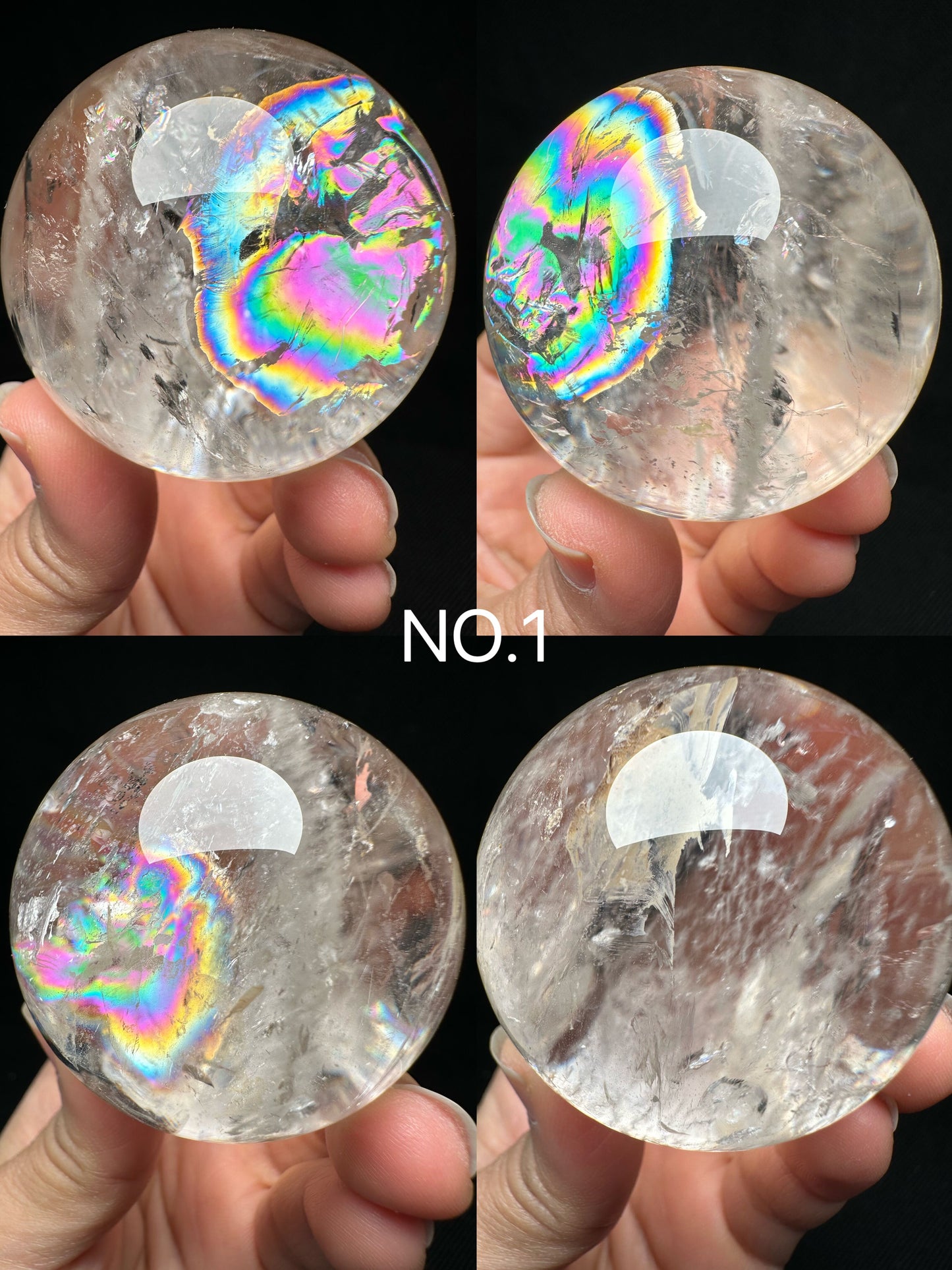 Clear Rainbow Quartz Crystal Sphere