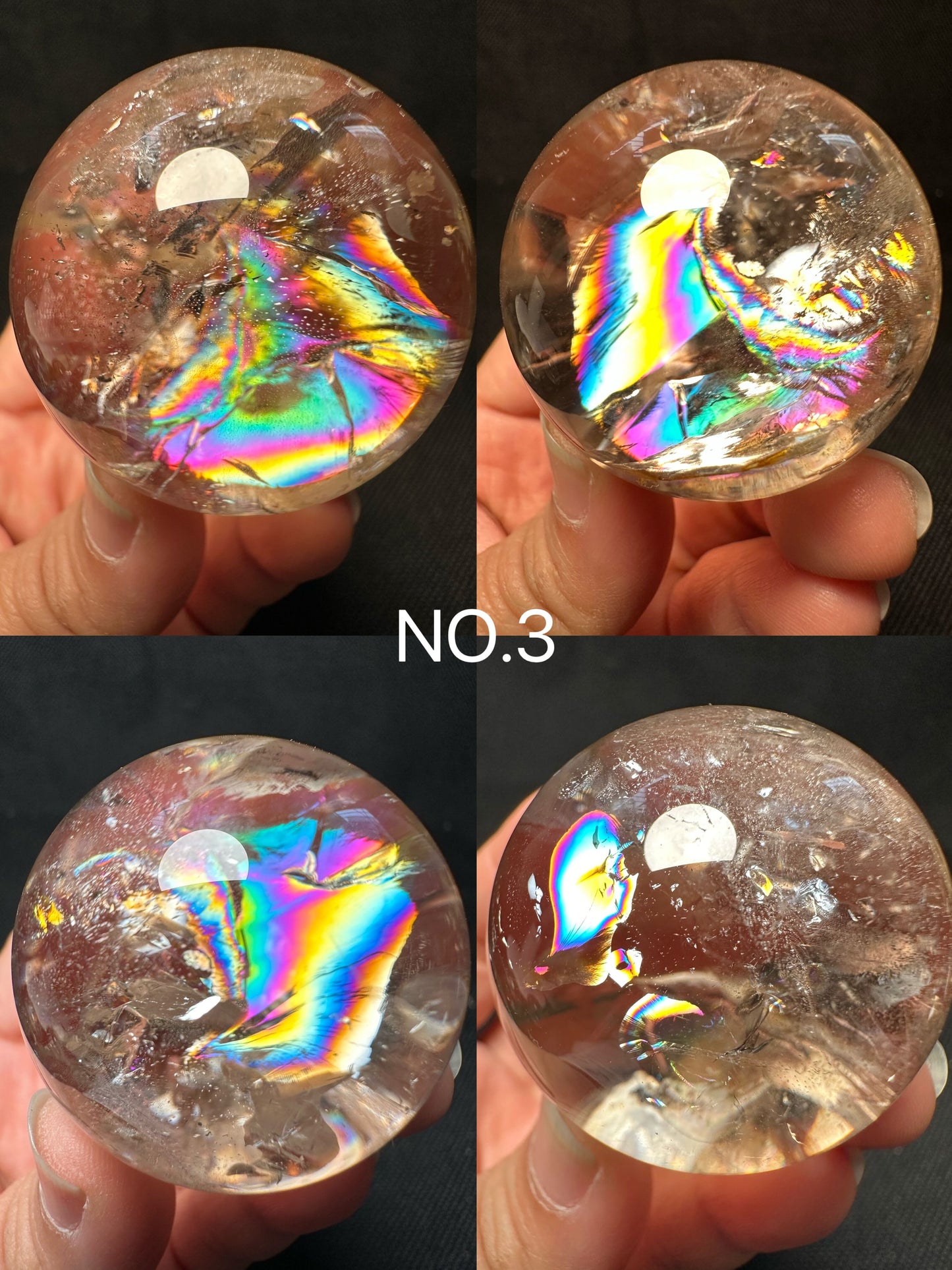 Clear Rainbow Quartz Crystal Sphere