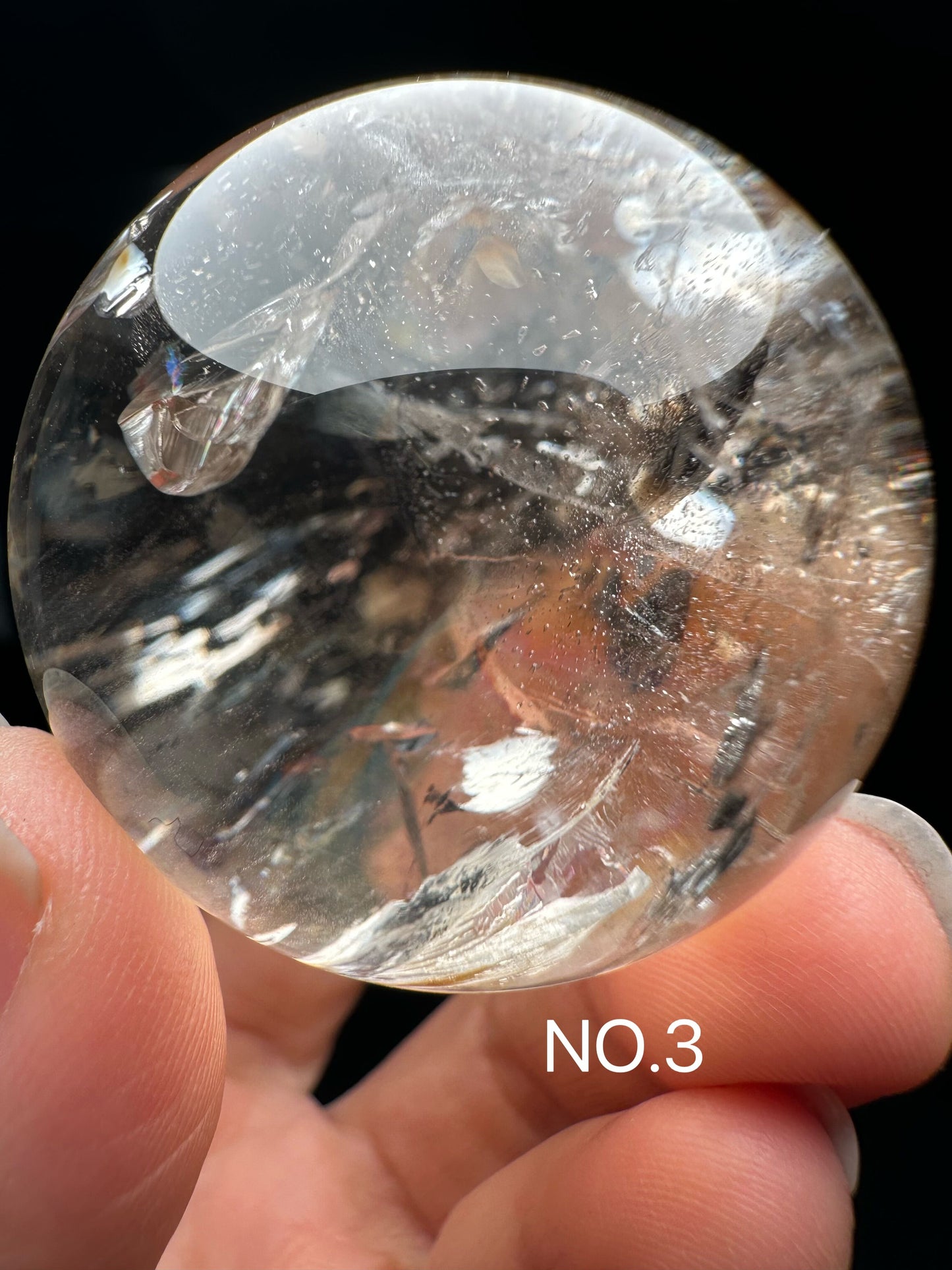 Clear Rainbow Quartz Crystal Sphere