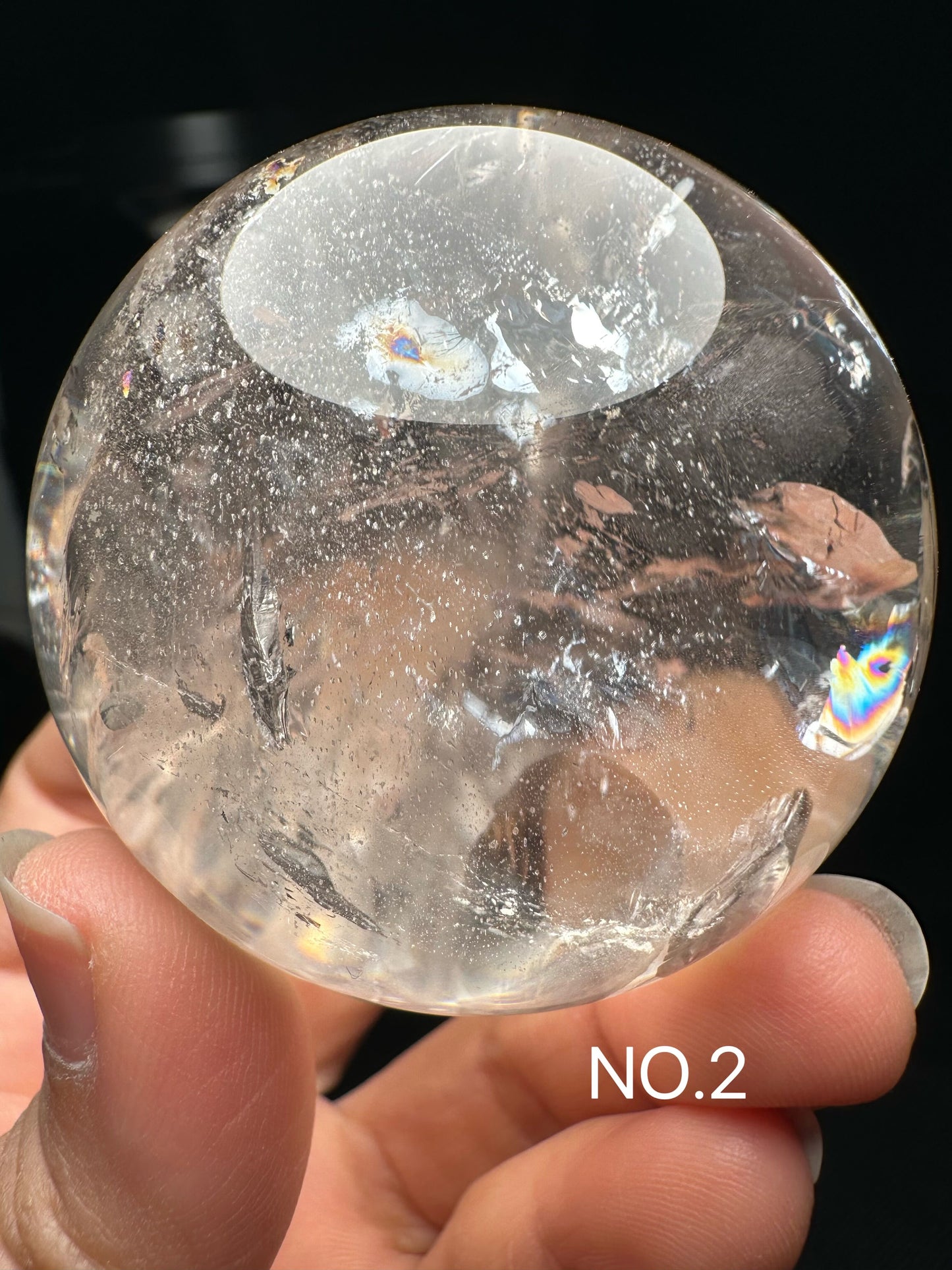 Clear Rainbow Quartz Crystal Sphere