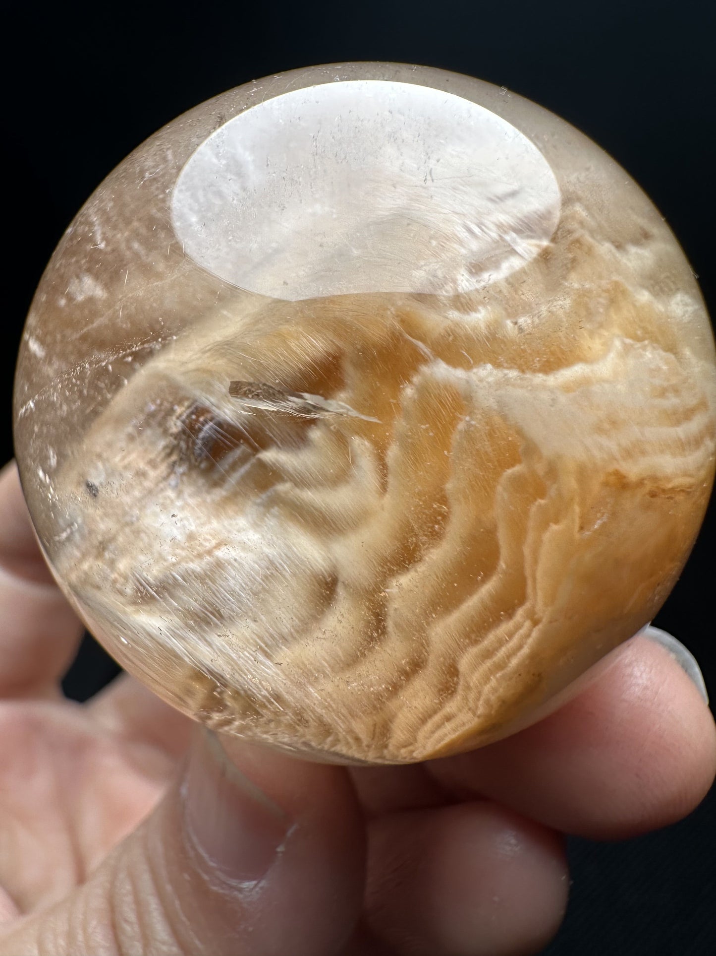 Rare Natural Angle Wings Inside Quartz Sphere/Yellow White Amphibole Quartz Crystal Sphere/White Phantom Quartz Ball/Angel Crystal-46 mm