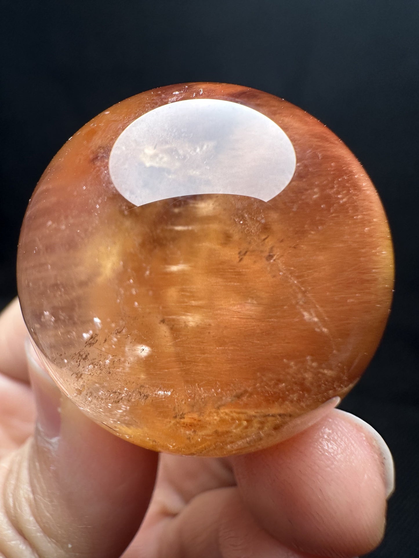 Rare Natural Clear Yellow Red Angle Wings Phantom Quartz Ball/Yellow Amphibole Included Quartz sphere/Rooster Tail Quartz-33mm