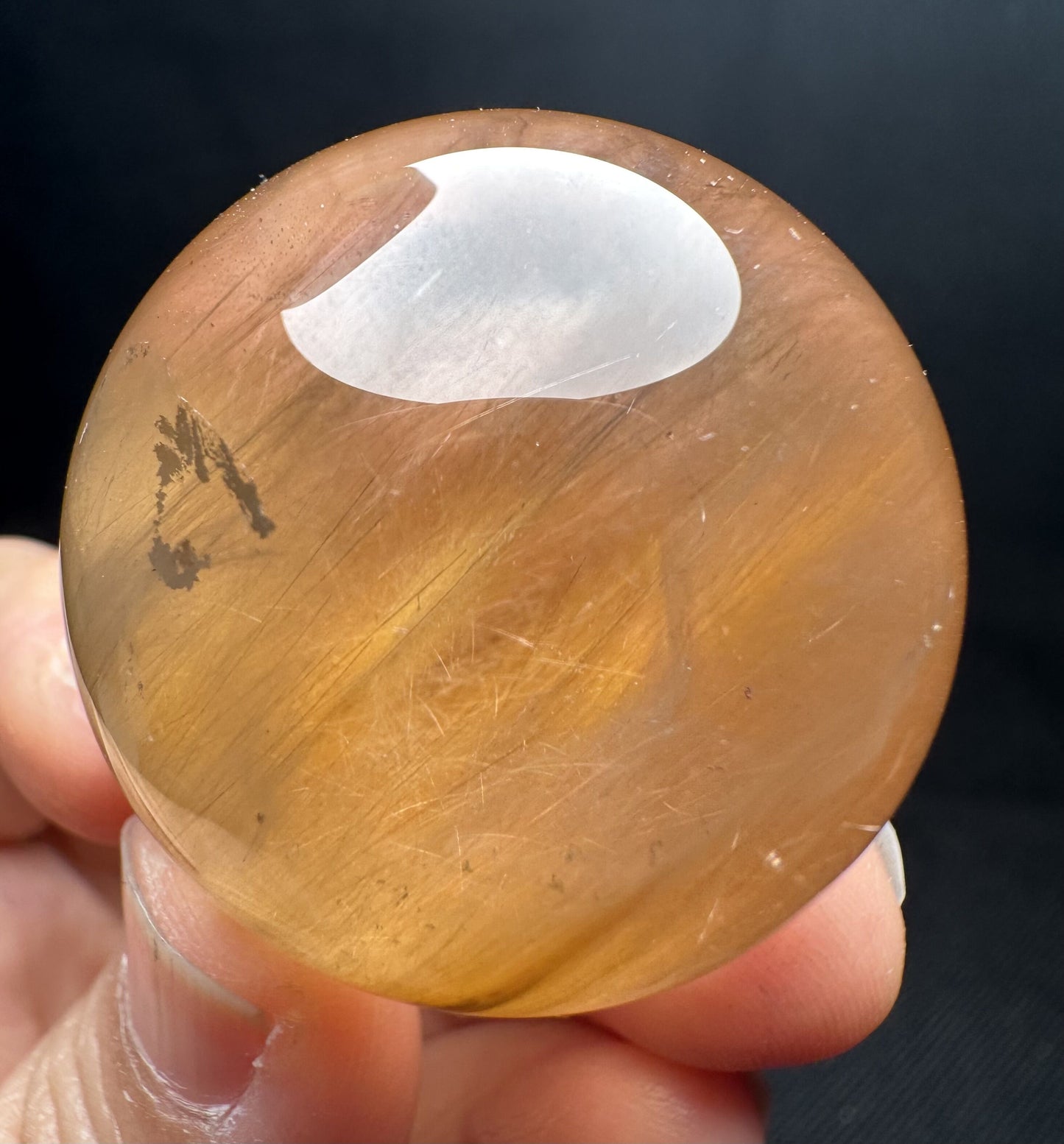 Rare Natural Golden Angel Phantom Quartz Sphere/Natural Yellow Amphibole Included in Quartz Ball/Included Phantom Crystal-36 mm