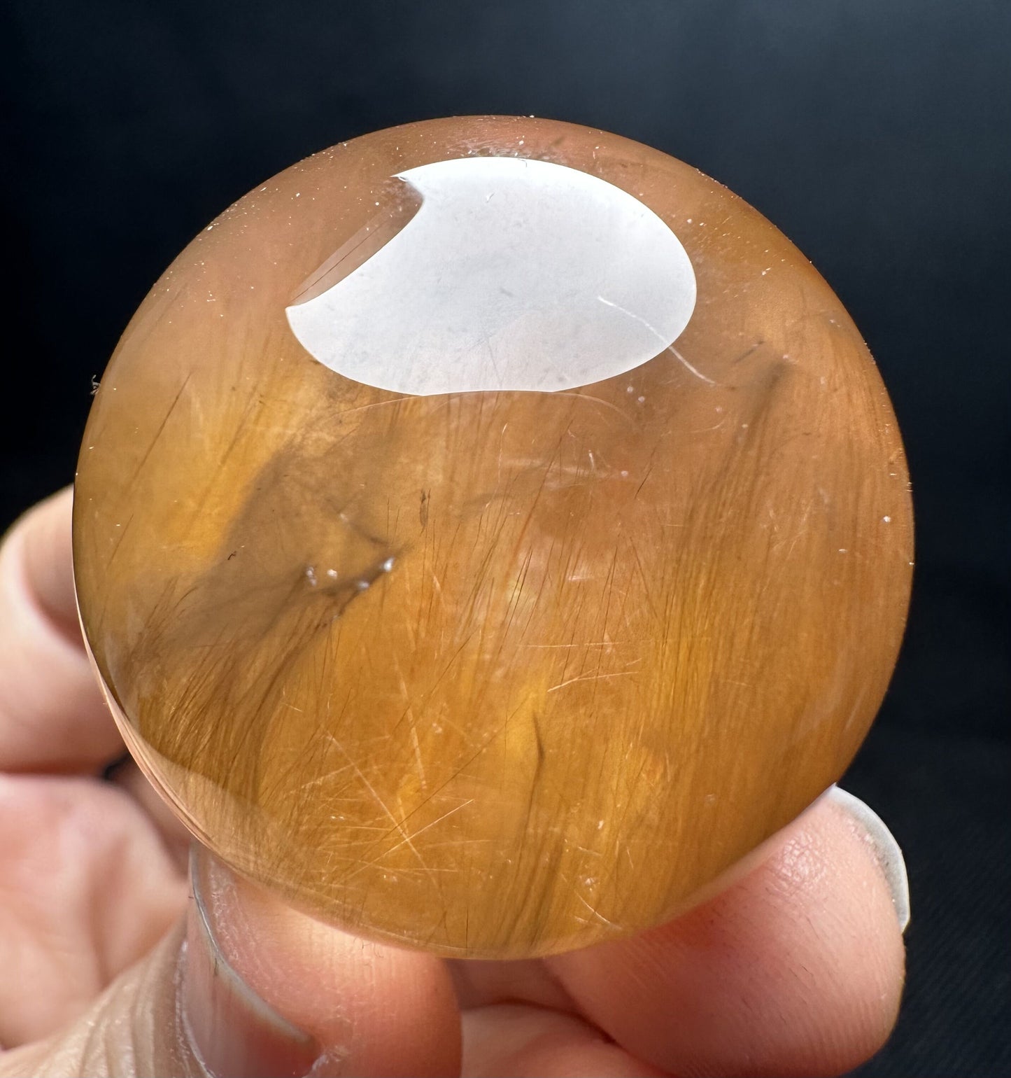 Rare Natural Golden Angel Phantom Quartz Sphere/Natural Yellow Amphibole Included in Quartz Ball/Included Phantom Crystal-36 mm