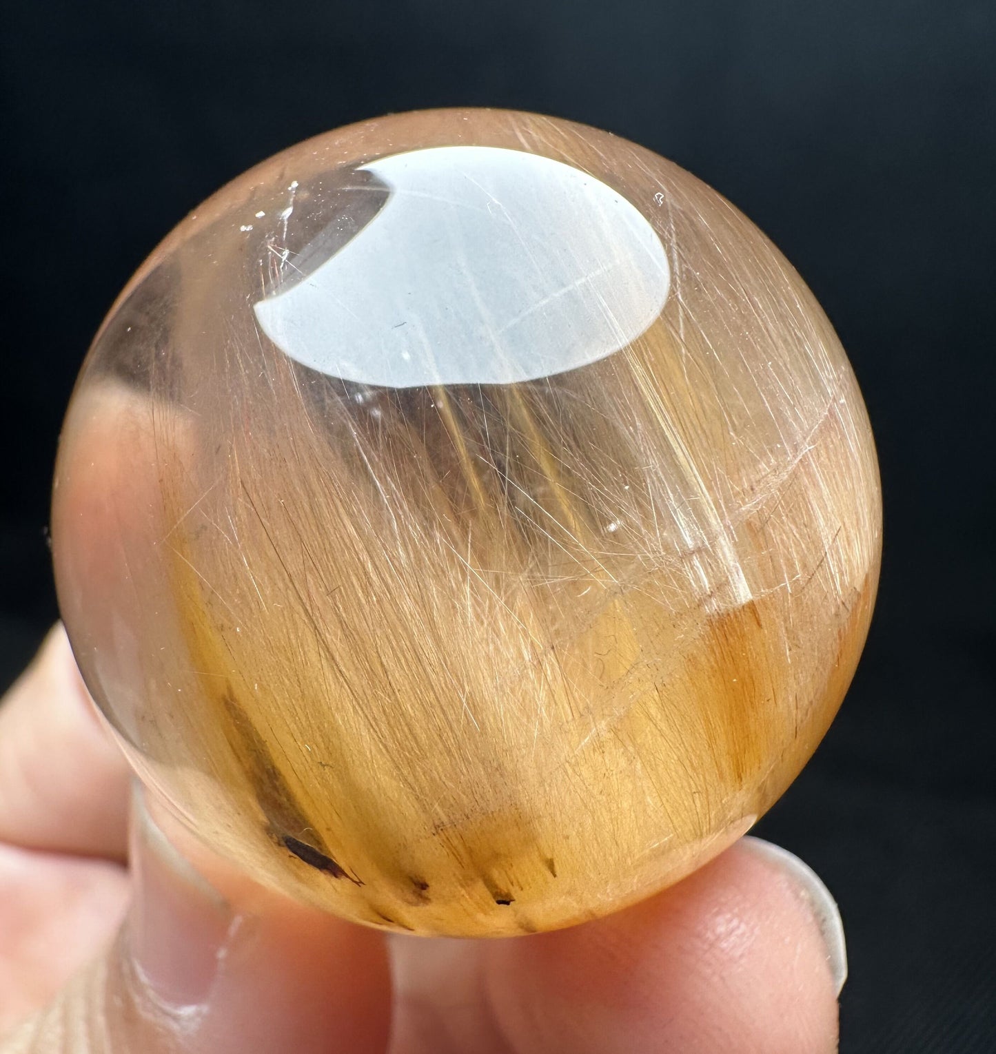 Rare Natural Golden Angel Phantom Quartz Sphere/Natural Yellow Amphibole Included in Quartz Ball/Included Phantom Crystal-36 mm