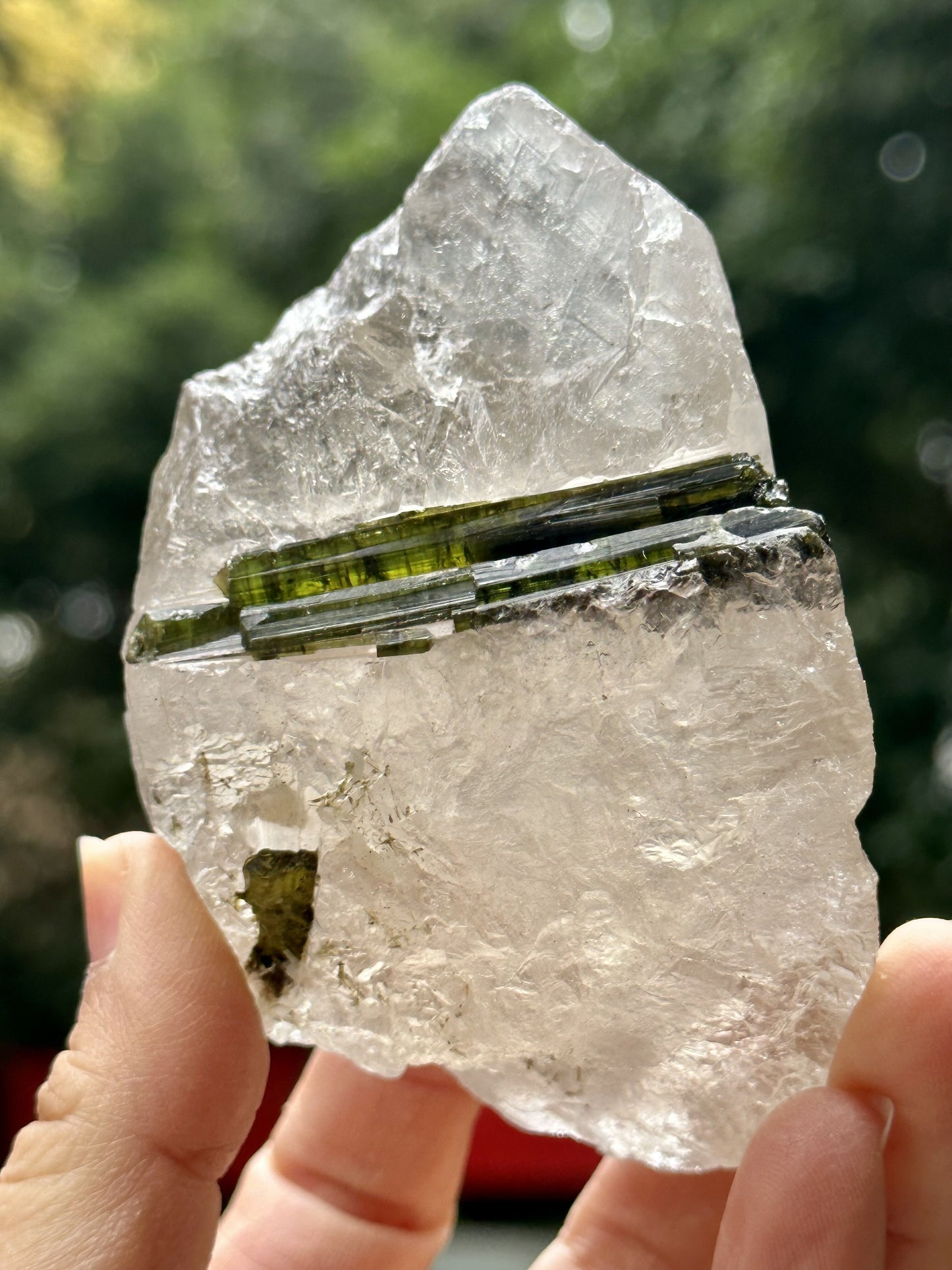 Green Tourmaline grow with Citrine Smokey Quartz/Raw Tourmaline stone/Colorful Tourmaline/Mineral specimens-221 g