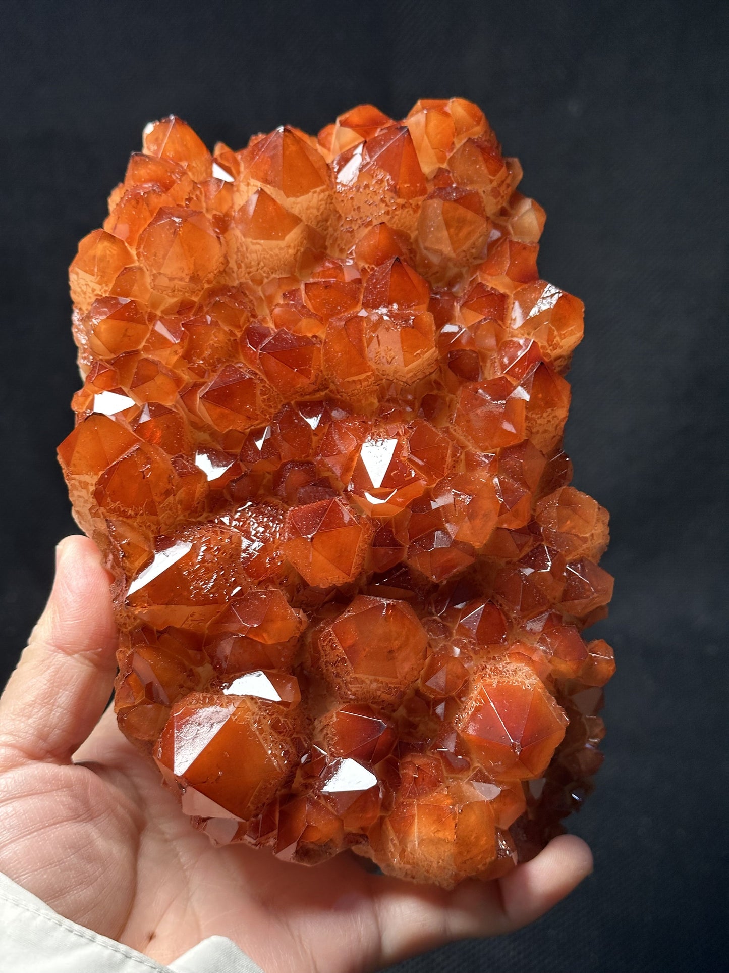 Rare Natural Red Hematite Surface Crystal Quartz Cluster/Tangerine Crystal Cluster With Hematite Inclusion Display Specimen/Healing Crystal-1210 g