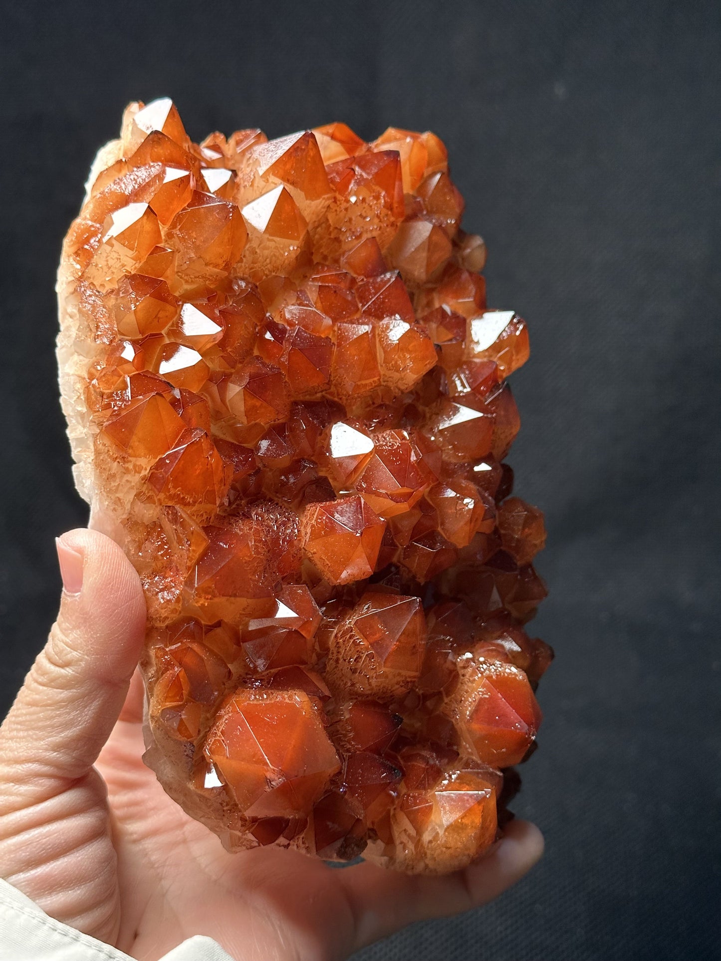 Rare Natural Red Hematite Surface Crystal Quartz Cluster/Tangerine Crystal Cluster With Hematite Inclusion Display Specimen/Healing Crystal-1210 g