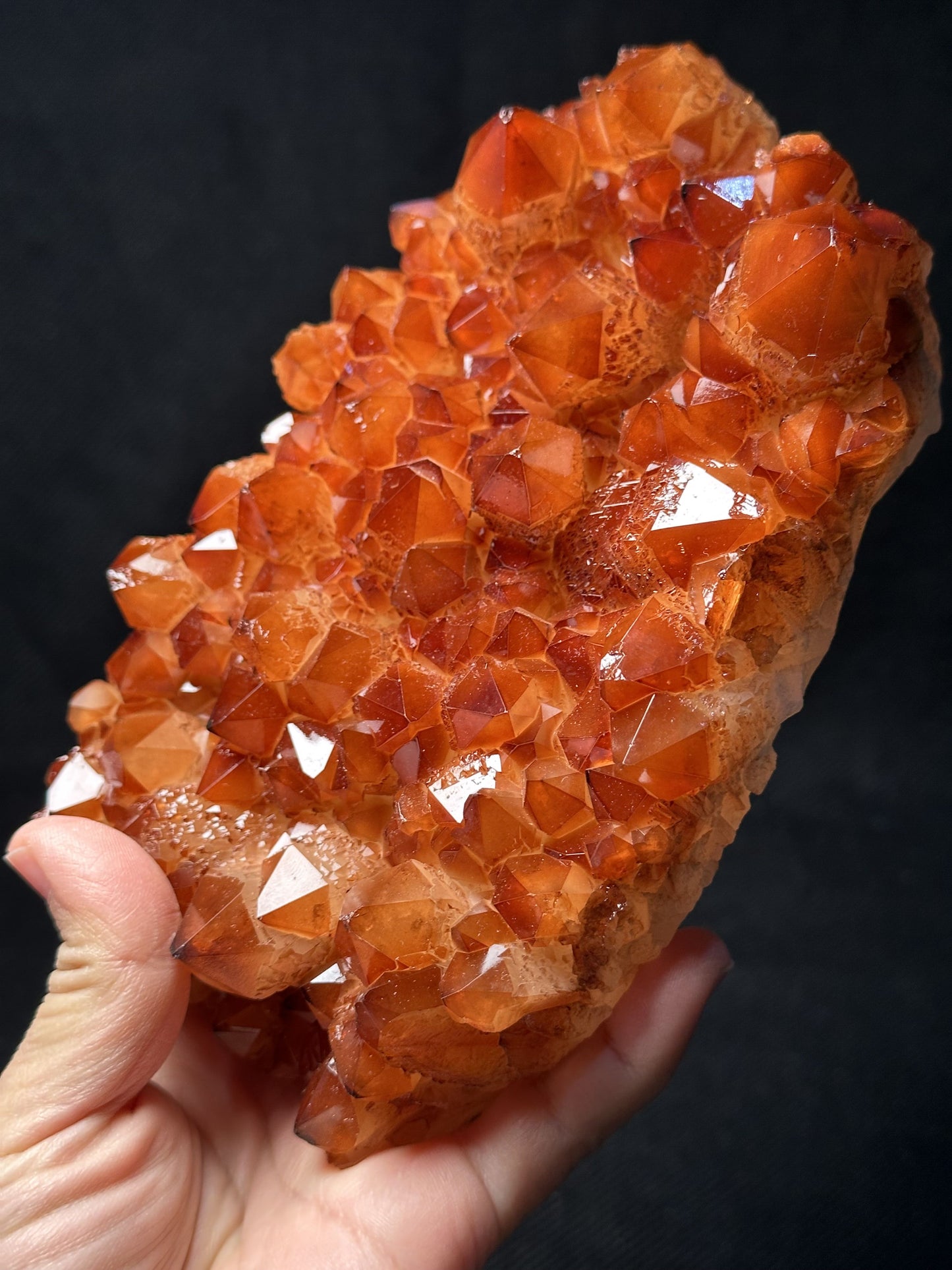 Rare Natural Red Hematite Surface Crystal Quartz Cluster/Tangerine Crystal Cluster With Hematite Inclusion Display Specimen/Healing Crystal-1210 g