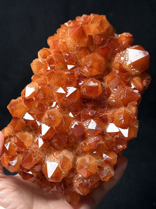 Rare Natural Red Hematite Surface Crystal Quartz Cluster/Tangerine Crystal Cluster With Hematite Inclusion Display Specimen/Healing Crystal-1210 g