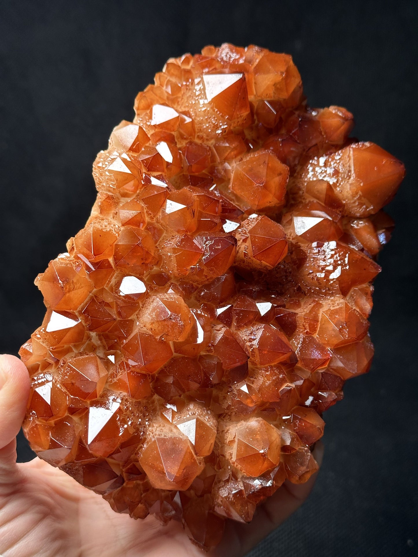 Rare Natural Red Hematite Surface Crystal Quartz Cluster/Tangerine Crystal Cluster With Hematite Inclusion Display Specimen/Healing Crystal-1210 g