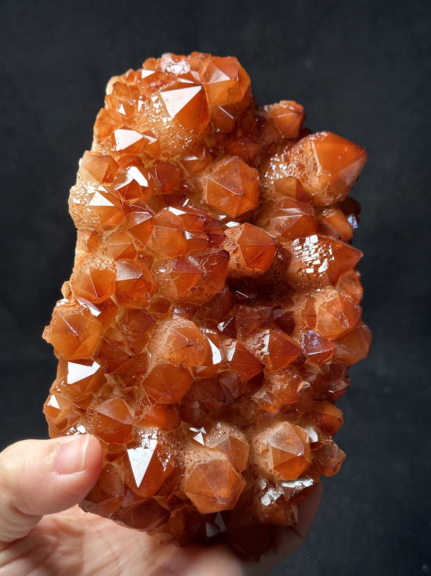 Rare Natural Red Hematite Surface Crystal Quartz Cluster/Tangerine Crystal Cluster With Hematite Inclusion Display Specimen/Healing Crystal-1210 g