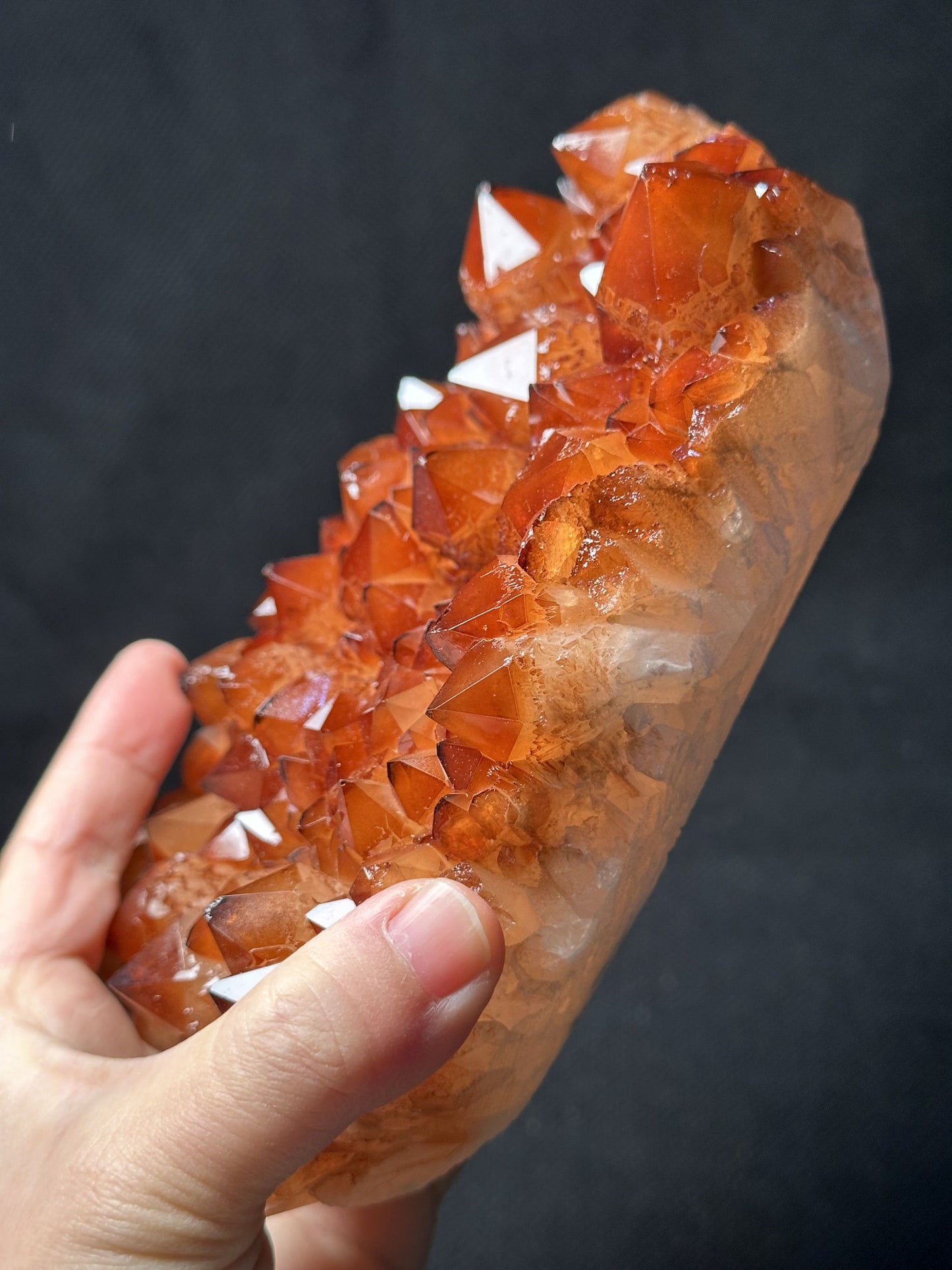 Rare Natural Red Hematite Surface Crystal Quartz Cluster/Tangerine Crystal Cluster With Hematite Inclusion Display Specimen/Healing Crystal-1210 g