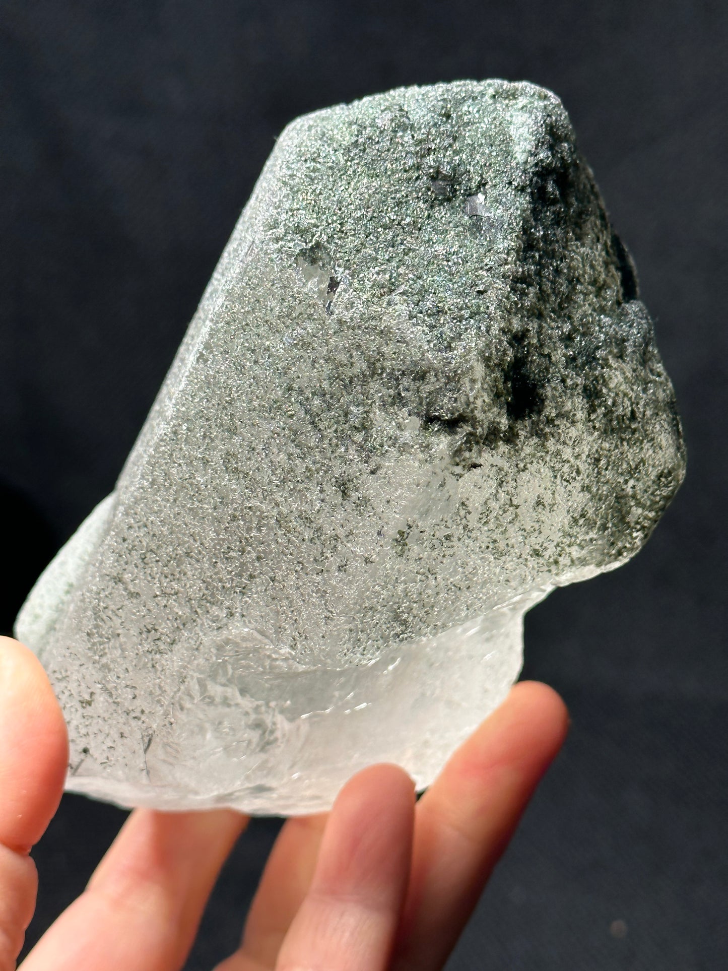 Shining Raw Himalayan Self-Healed Green Phantom Crystal Quartz Point/Chlorite Castle Quartz from Tibet- 132*71*60 mm 731 g