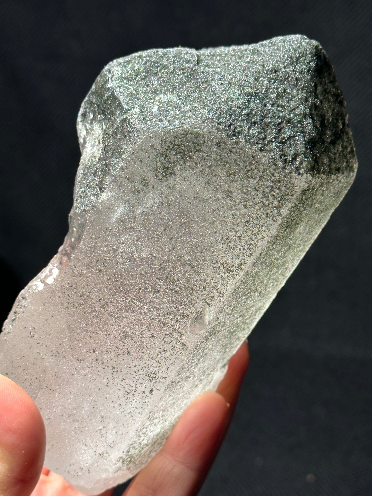 Shining Raw Himalayan Self-Healed Green Phantom Crystal Quartz Point/Chlorite Castle Quartz from Tibet- 132*71*60 mm 731 g