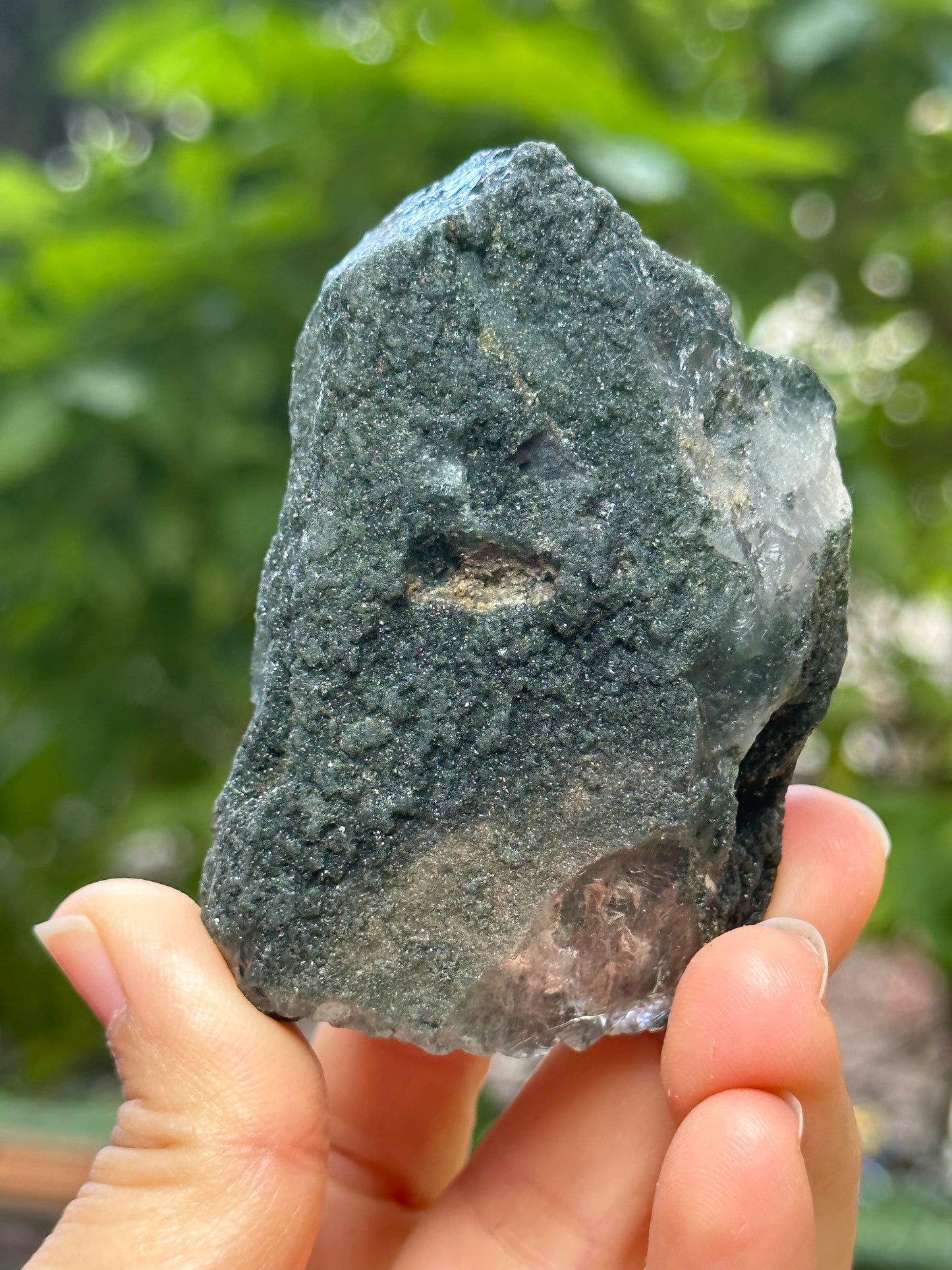 Rare Shining Himalayan Green Phantom Quartz Energy Crystal from Tibet