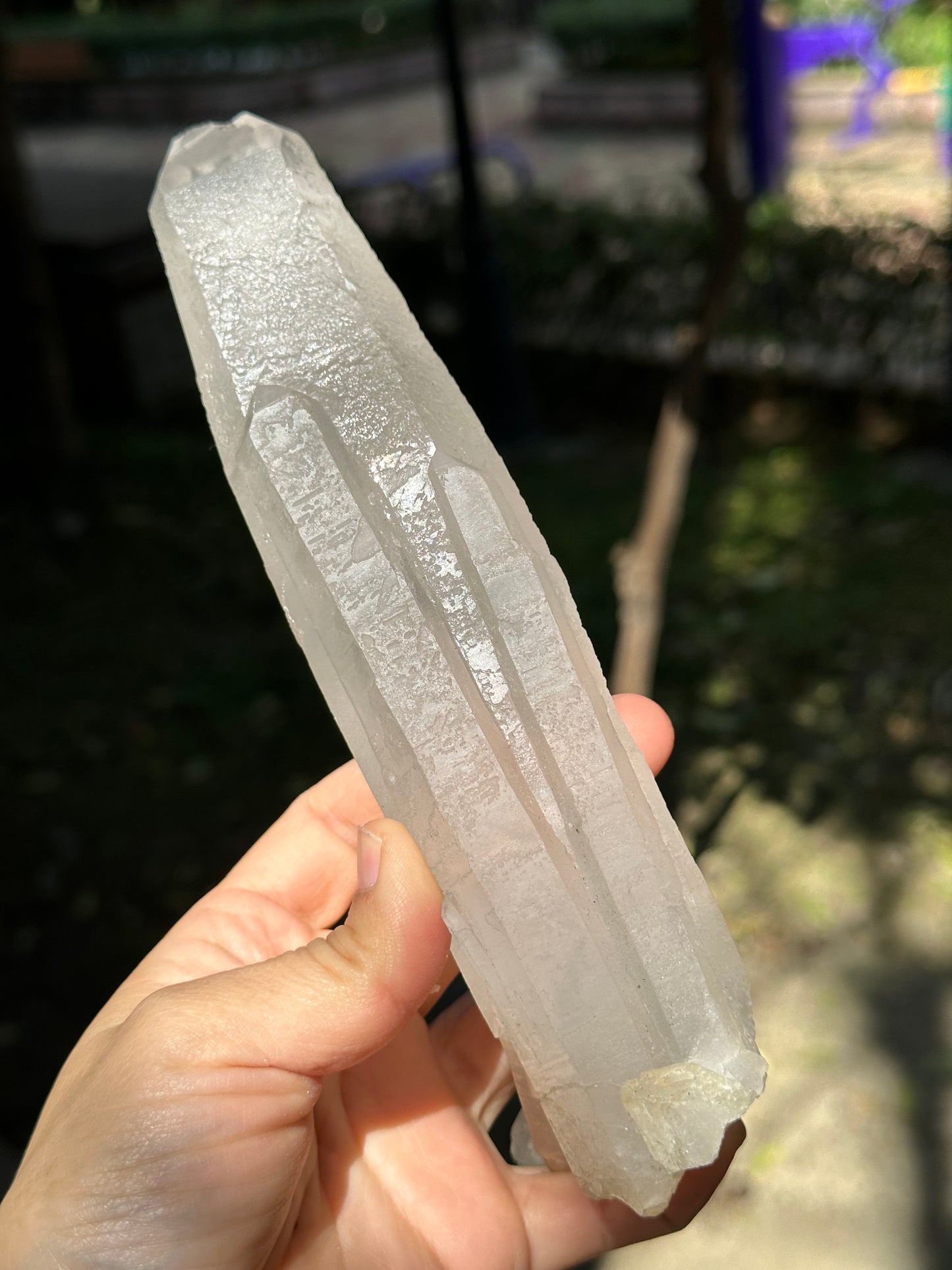 534 g Natural Laser Quartz Dissolution Twins Crystals With Etched Pattern