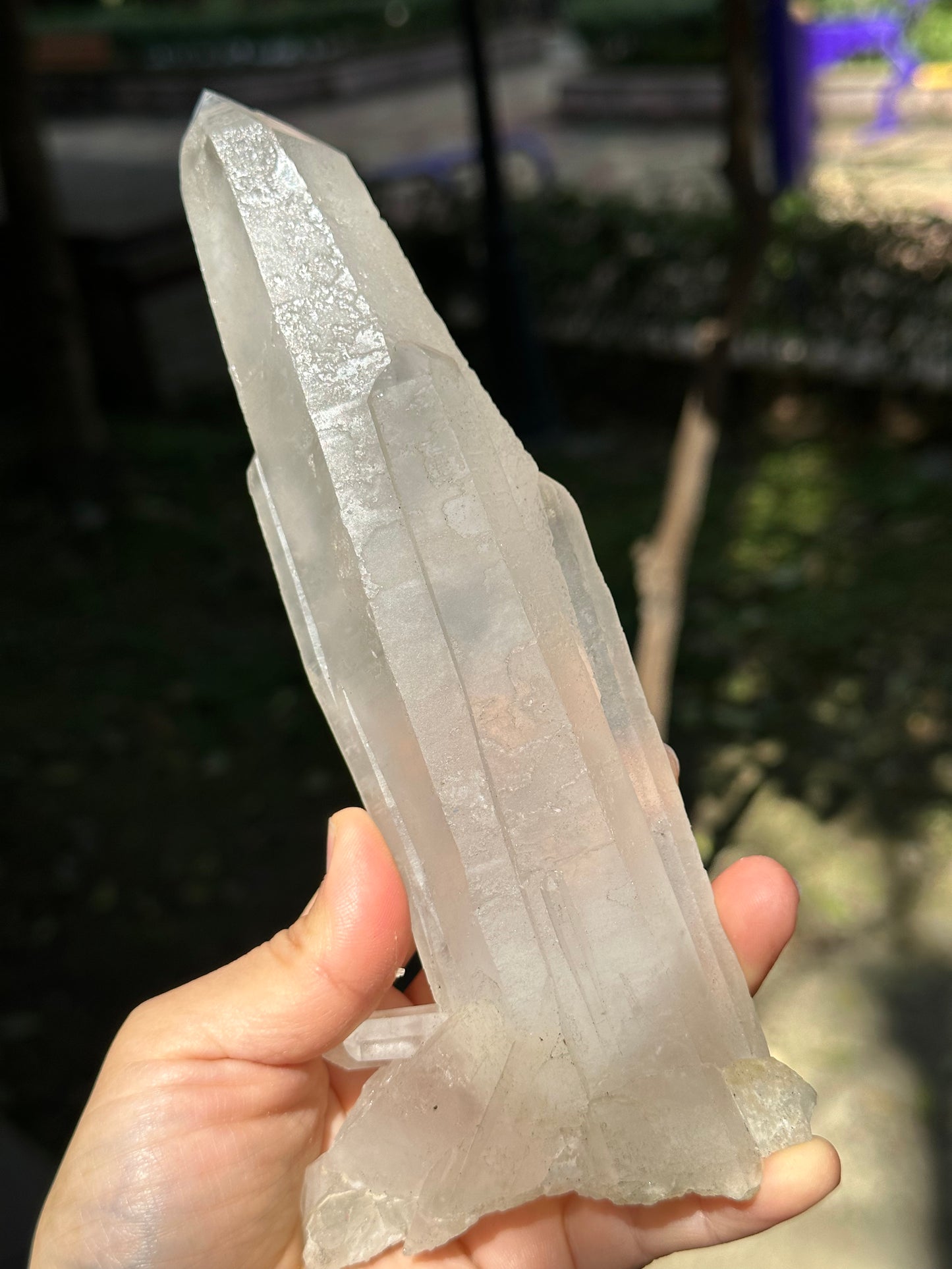 534 g Natural Laser Quartz Dissolution Twins Crystals With Etched Pattern