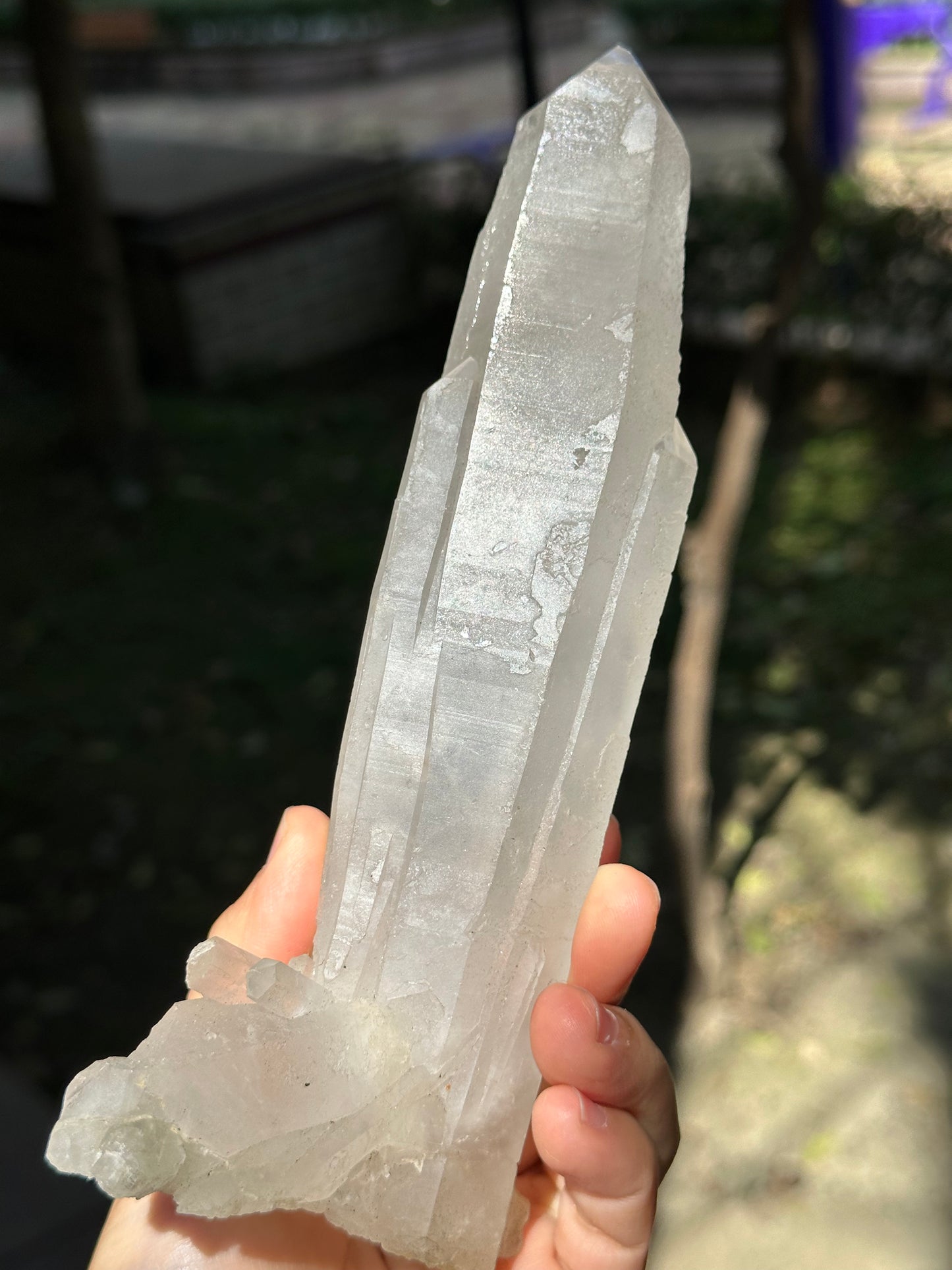 534 g Natural Laser Quartz Dissolution Twins Crystals With Etched Pattern