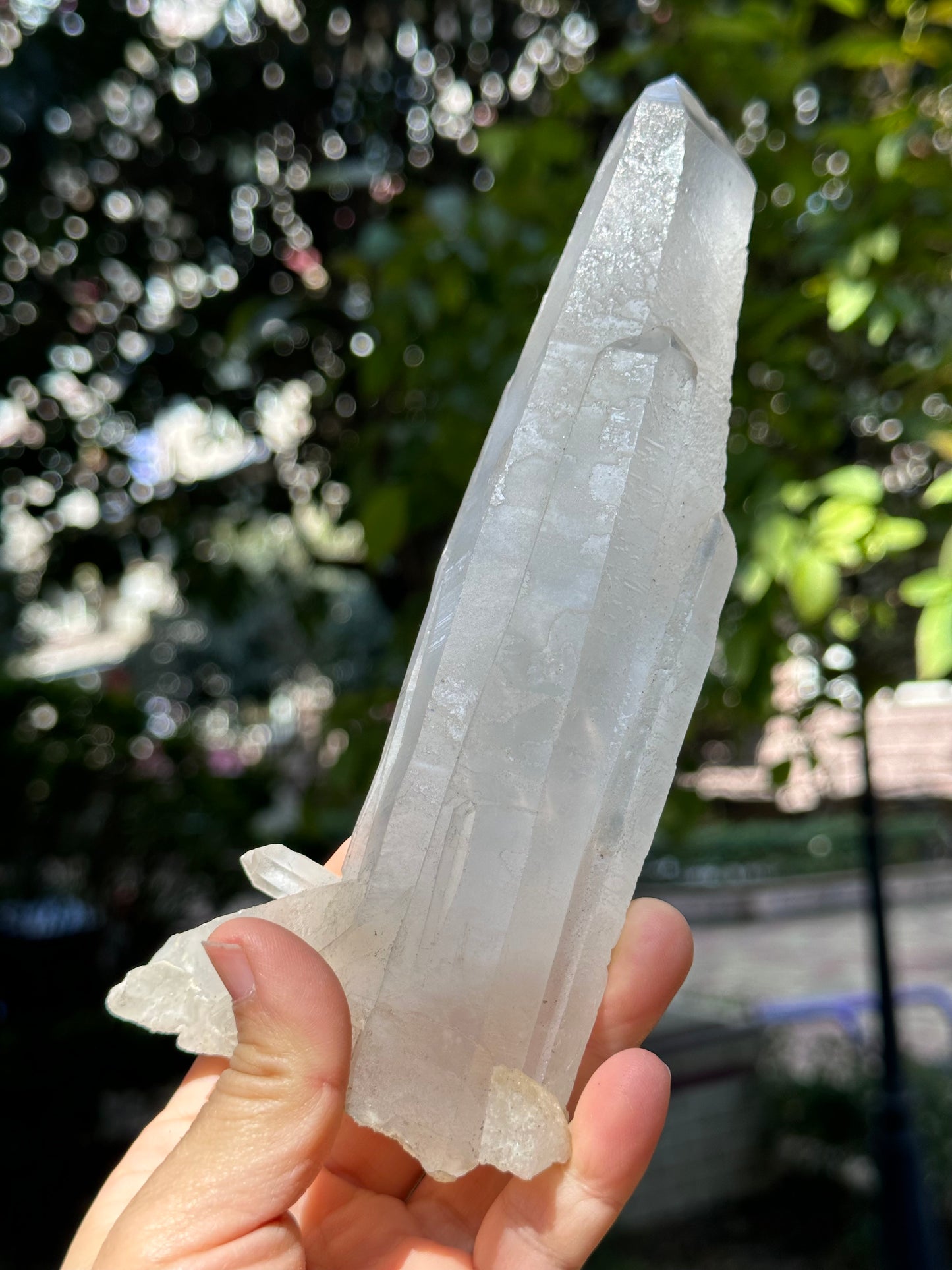 534 g Natural Laser Quartz Dissolution Twins Crystals With Etched Pattern