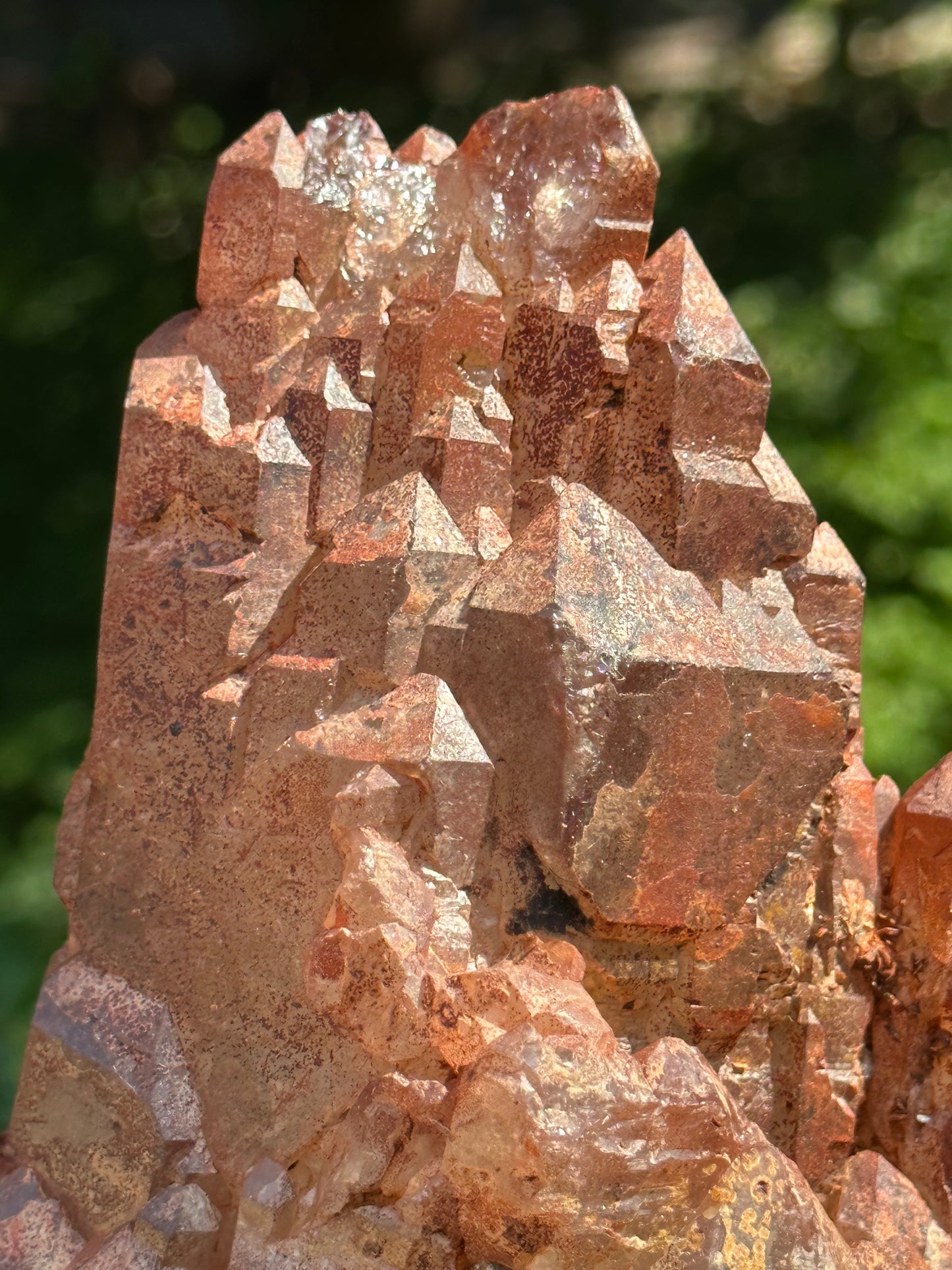 Rare Natural Double Terminated Hematite Elestial Strawberry Quartz Crystal Stone Decor/Old-mined Crystal Cluster/Mineral Specimen Collection/Red-999 g