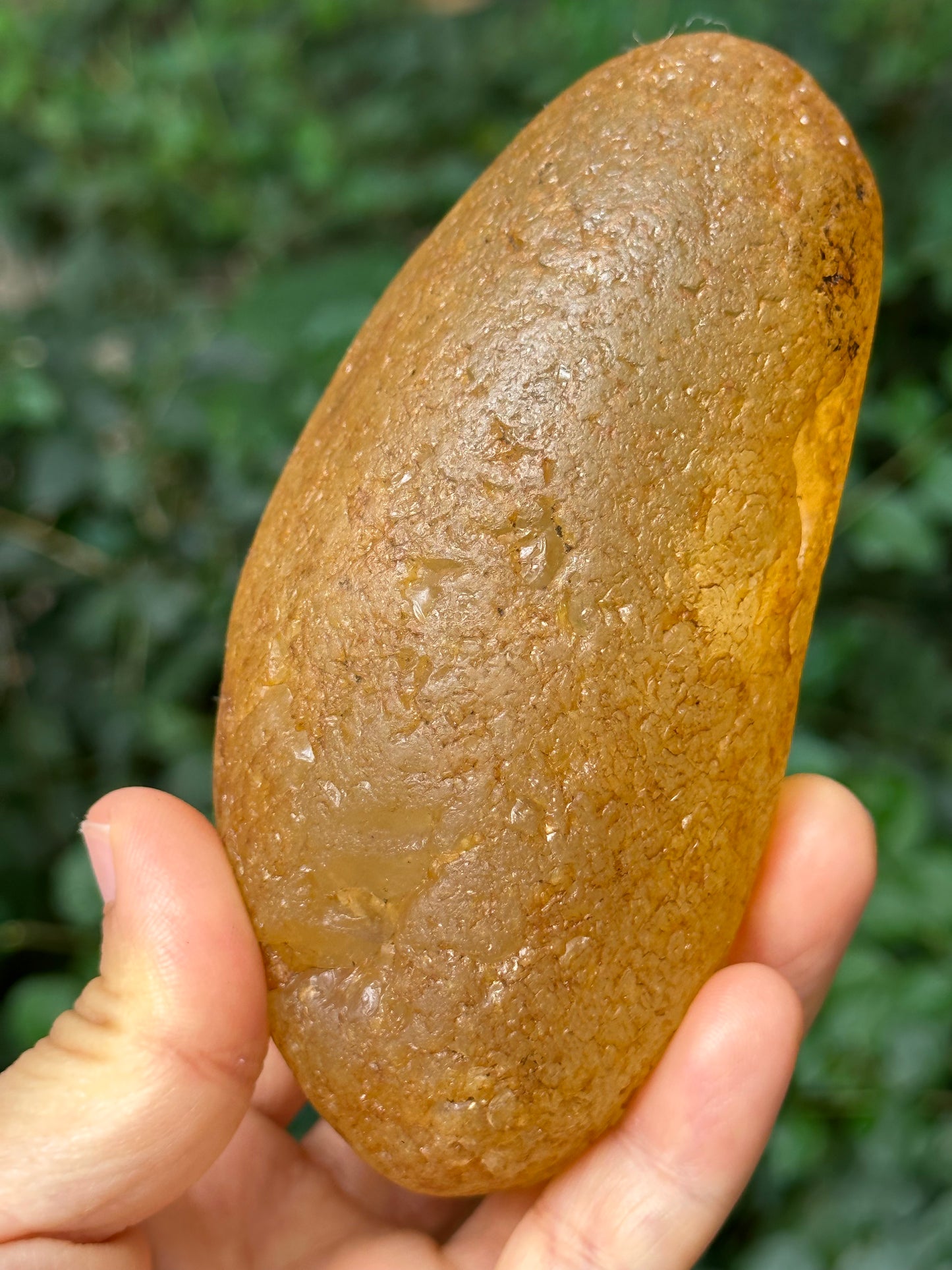 Natural Double Terminated Golden Surface River Tumbled Quartz Crystal Point/Tangerine Quartz/Yellow Stone/Special gift- 568 g