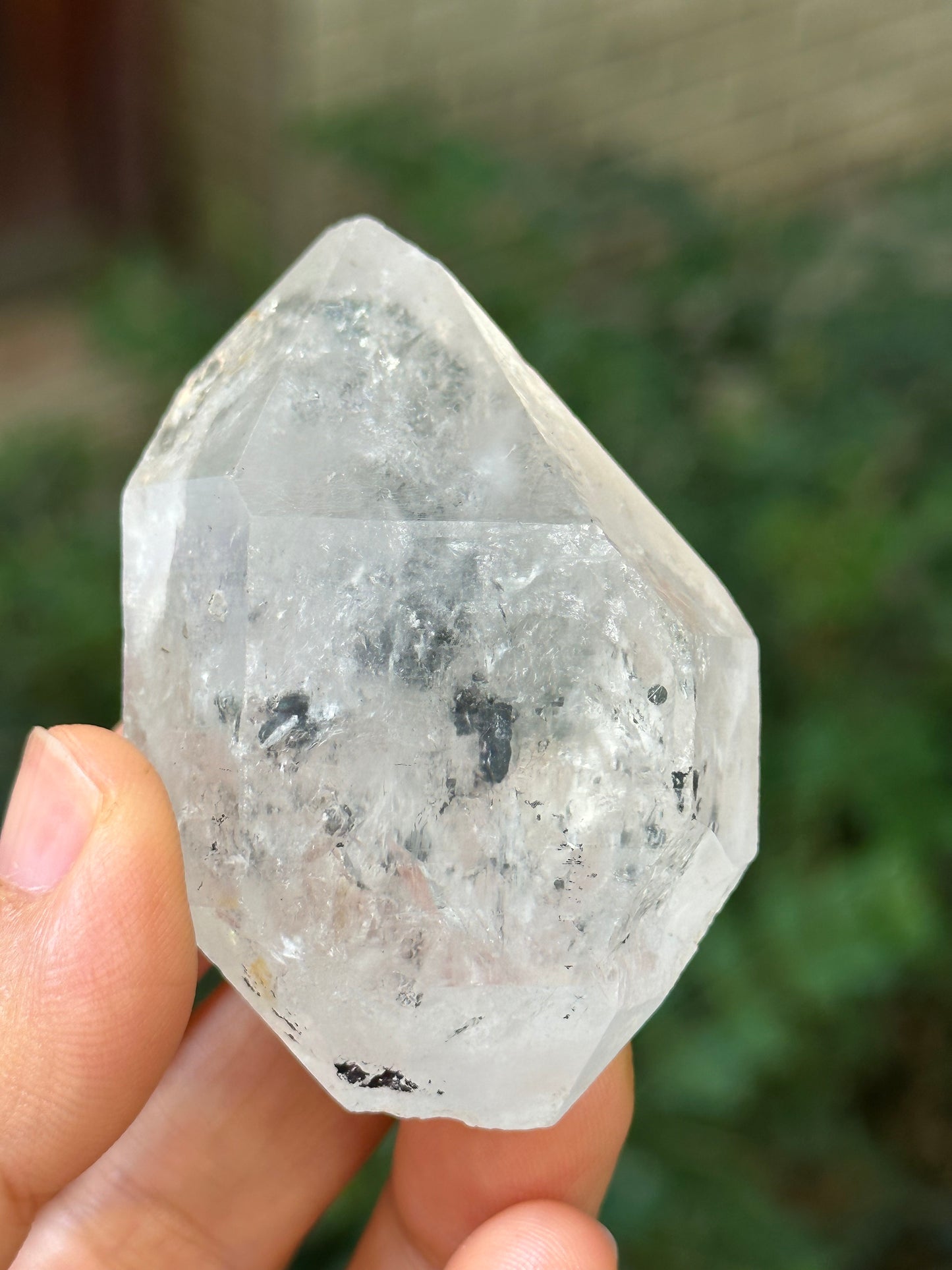 Rare Double Terminated Enhydro Quartz Crystal-Moving Liquid Water & Carbon Bubbles Including/YunGui Crystal Quartz inclusions-79 g