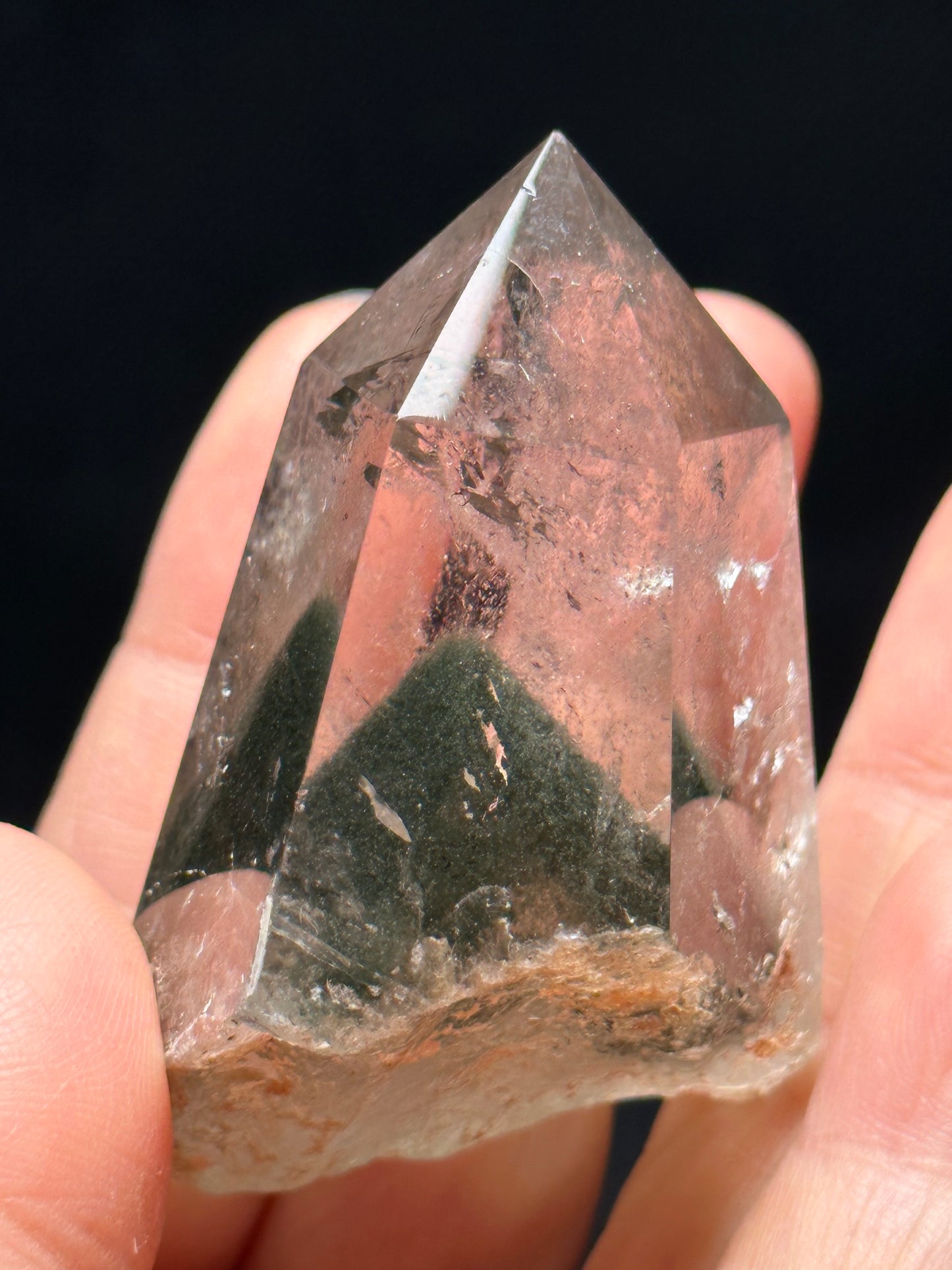 89 g Clear Green Phantom Pyramid Included in Quartz Crystal Point(Polished)