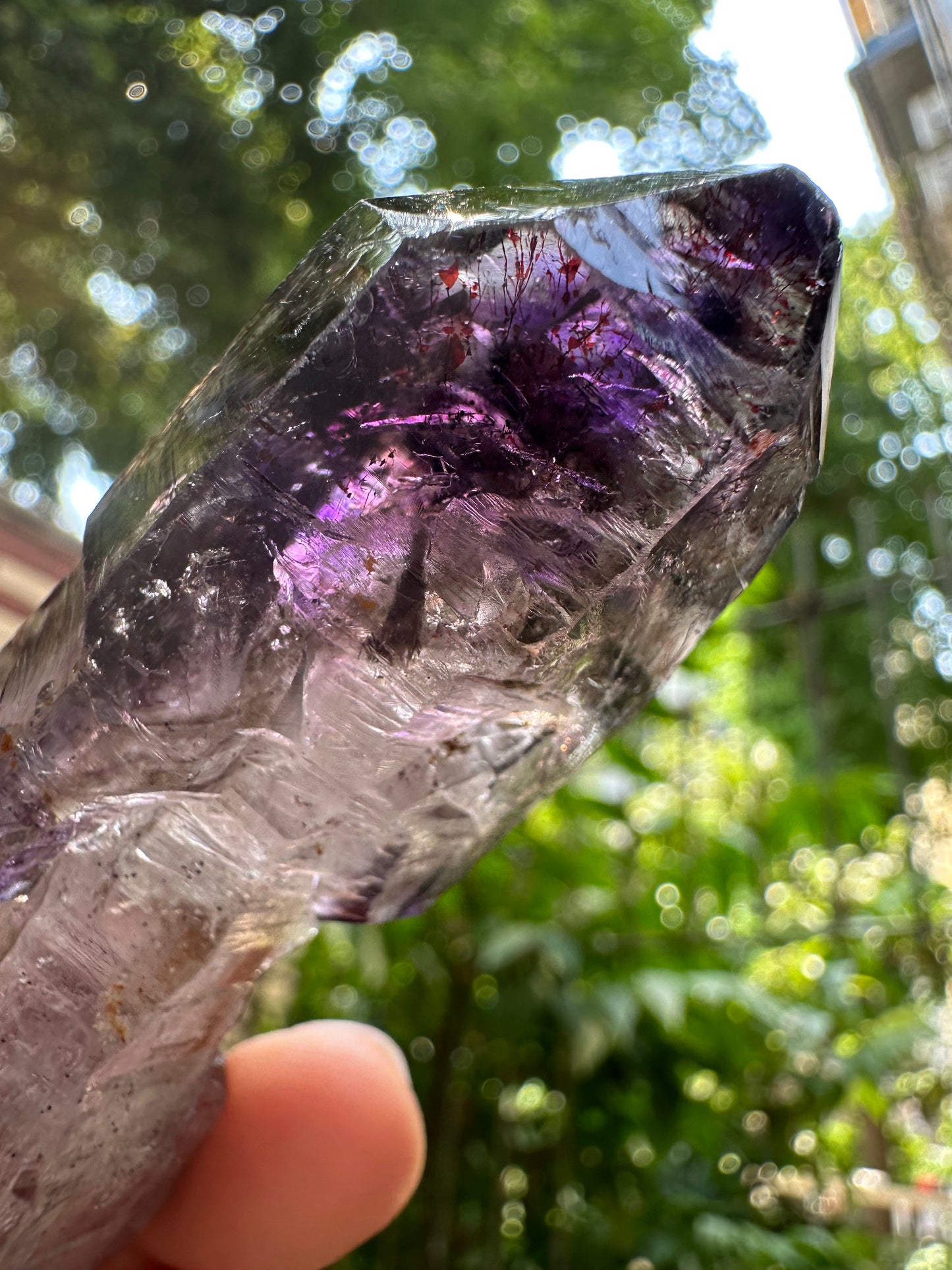 Rare Clear Super 7 Amethyst Quartz Scepter Crystal Point/Specimen/Super energy Healing Crystals/Reiki-92*22*27 mm 65 g