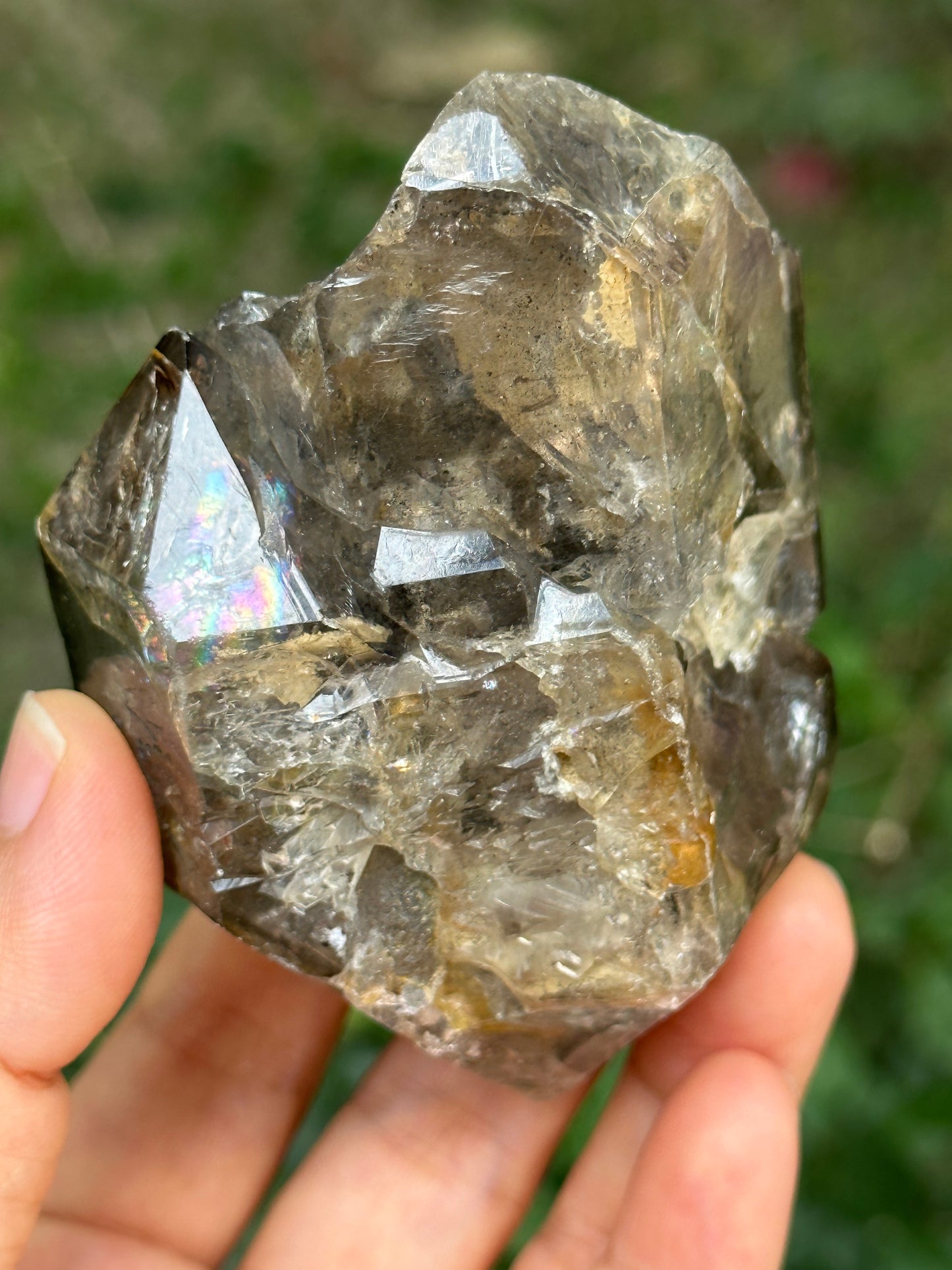 0.6 lb Double Terminated Record-keeper Skeletal Fenster Quartz Crystal Point with Opening Windows