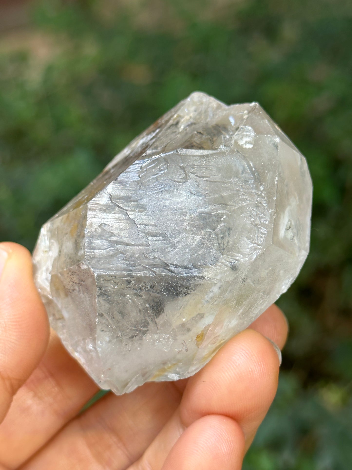 Rare Double Terminated Enhydro Quartz Crystal-Moving Liquid Water & Carbon Bubbles Including/YunGui Crystal Quartz inclusions-112 g