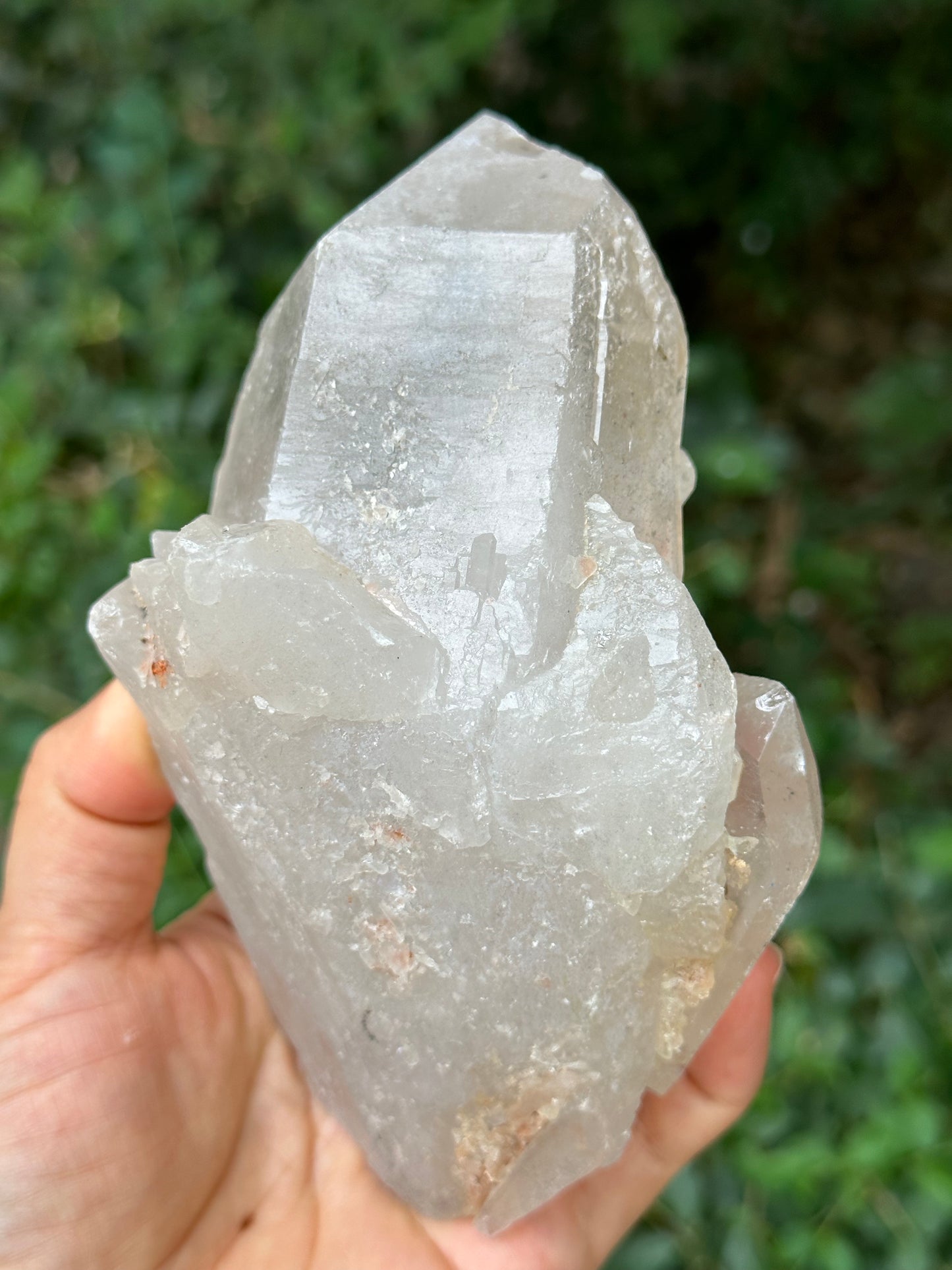 Rare Natural Himalayan Double Terminated Record-keeper Quartz Penetrator Crystal Ice Clear Crystal Quartz Point -140*80*72 mm 731 g