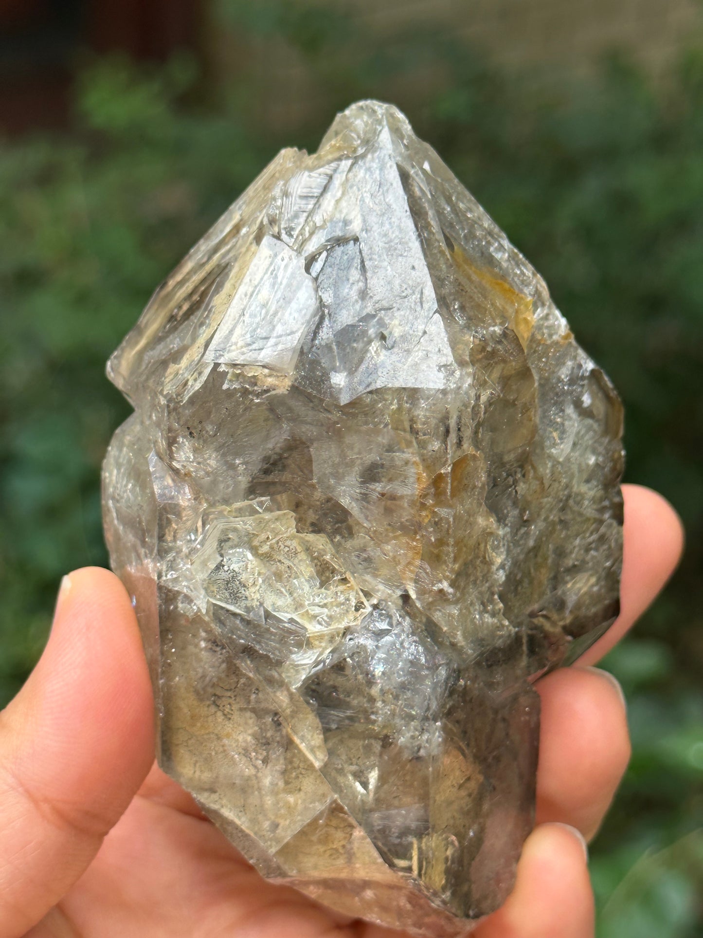 0.6 lb Double Terminated Record-keeper Skeletal Fenster Quartz Crystal Point with Opening Windows