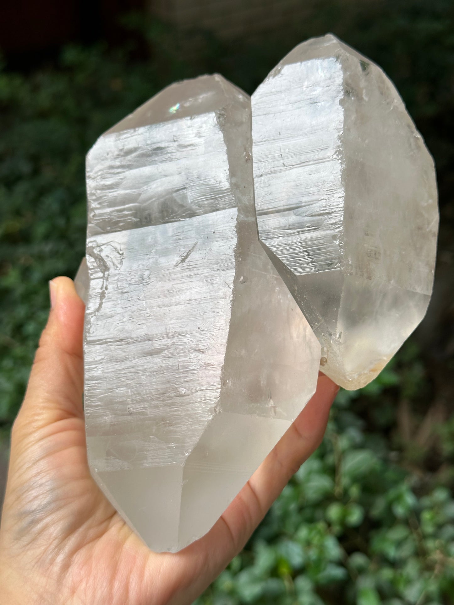 4 lbs Lrage Double Terminated Tantric Twins Record-keeper Quartz Crystal/Energy Crystal Healing/Rainbow Quartz Collection Specimen-1800 g