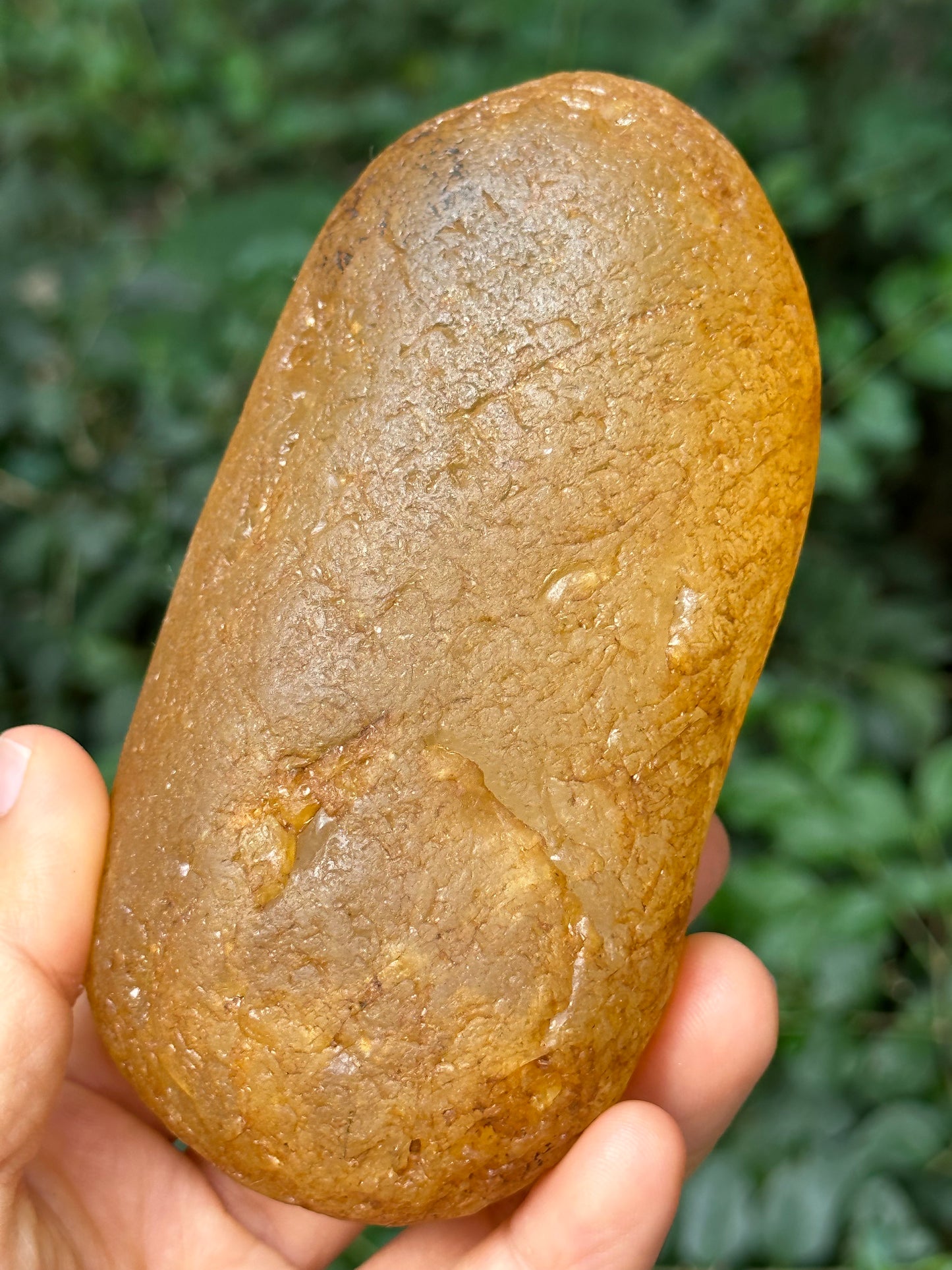 Natural Double Terminated Golden Surface River Tumbled Quartz Crystal Point/Tangerine Quartz/Yellow Stone/Special gift- 568 g