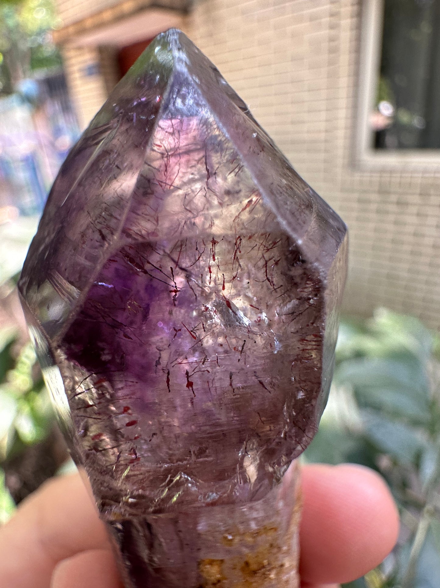 Rare Double Terminated Clear Super 7 Amethyst Quartz Scepter Crystal Point/Specimen/Super energy Healing Crystals/Reiki-91*25*21 mm 68 g