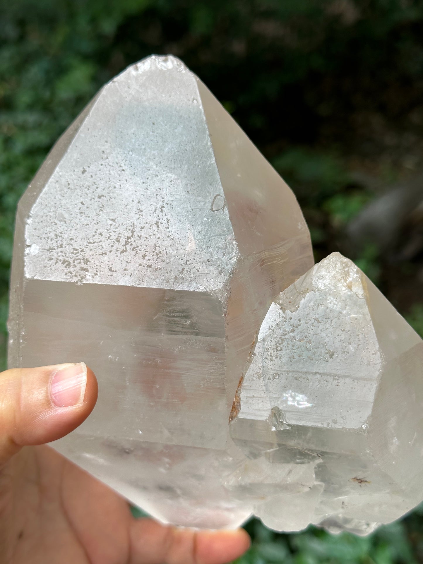 4 lbs Lrage Double Terminated Tantric Twins Record-keeper Quartz Crystal/Energy Crystal Healing/Rainbow Quartz Collection Specimen-1800 g