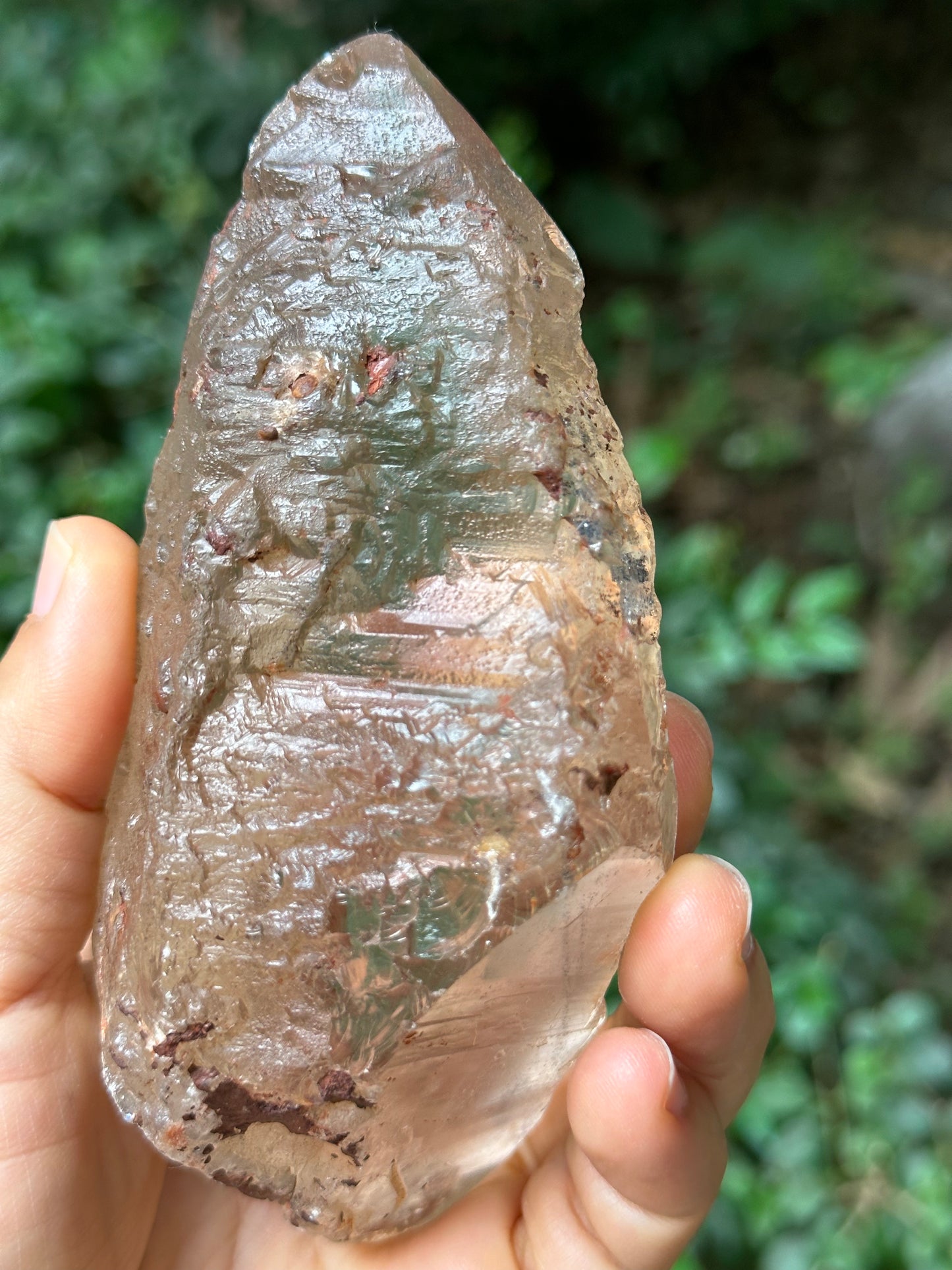 Rare Double Terminated Himalayan Nirvana Quartz Crystal/Ice Clear Rainbow Quartz Point/Self-healed Quartz from Tibet-122*58*50 mm 422 g