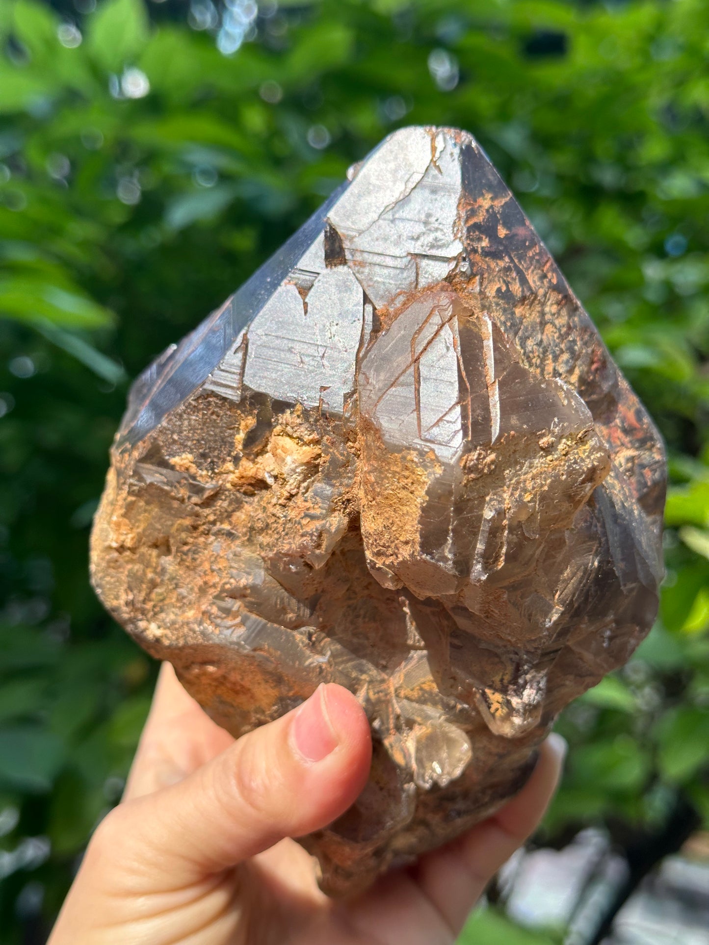 2 lbs Best Growth Interference Smokey Crystal Quartz Point Crystal Specimen/Meditation Stone