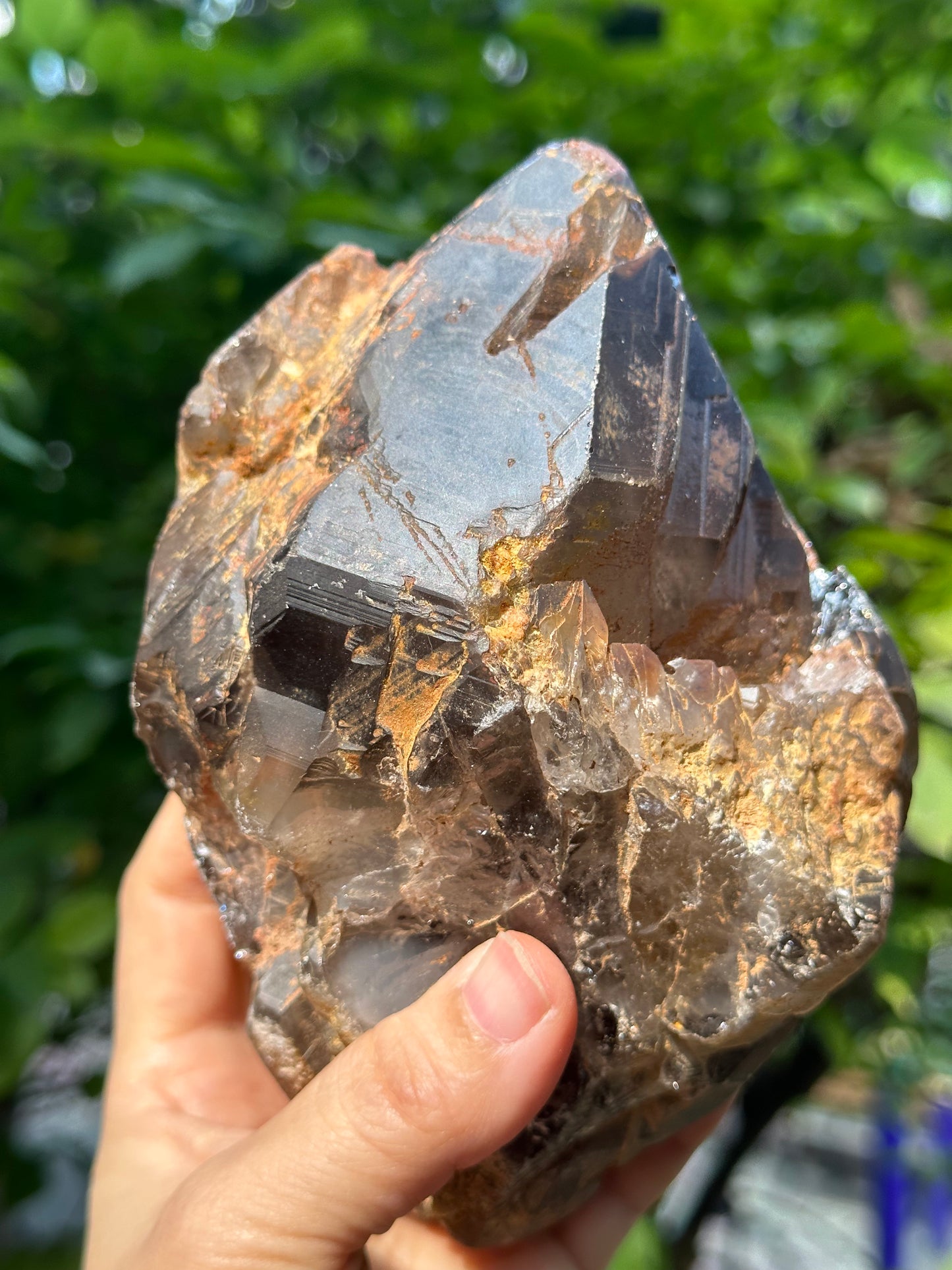 2 lbs Best Growth Interference Smokey Crystal Quartz Point Crystal Specimen/Meditation Stone